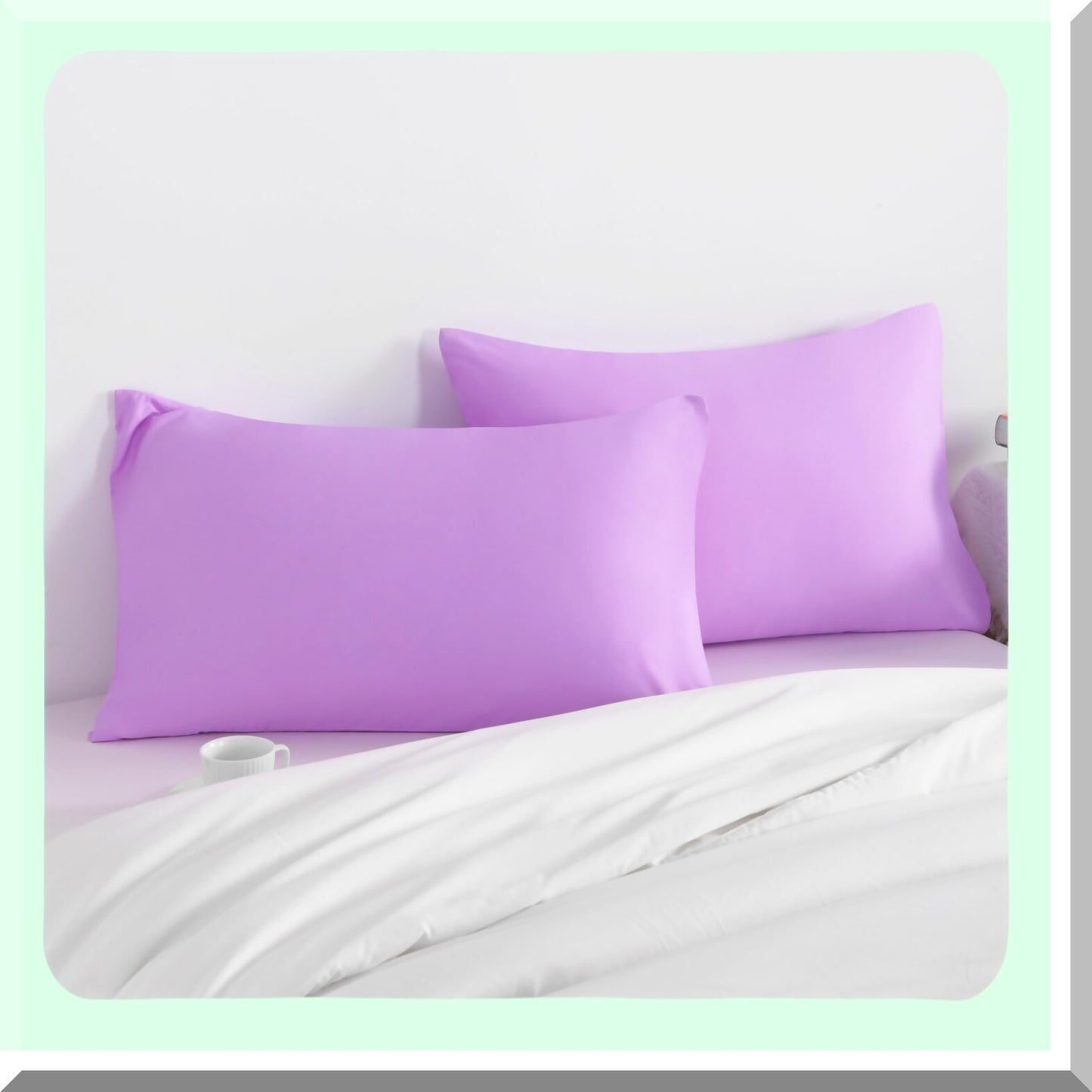 Luxury Lavender Pillowcase Set - 2 Pack Brushed Microfiber 20x30 Pillowcases | Soft, Wrinkle-Free, Fade & Stain Resistant | Envelope Closure | Queen Size 20x30 Inches