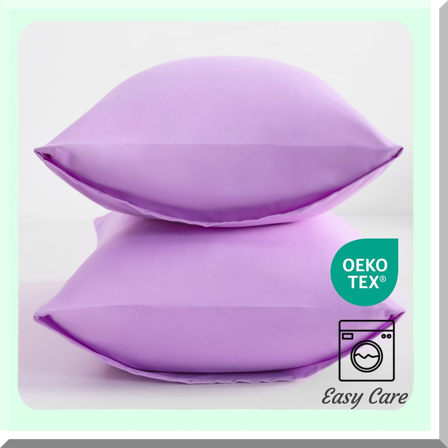 Luxury Lavender Pillowcase Set - 2 Pack Brushed Microfiber 20x30 Pillowcases | Soft, Wrinkle-Free, Fade & Stain Resistant | Envelope Closure | Queen Size 20x30 Inches