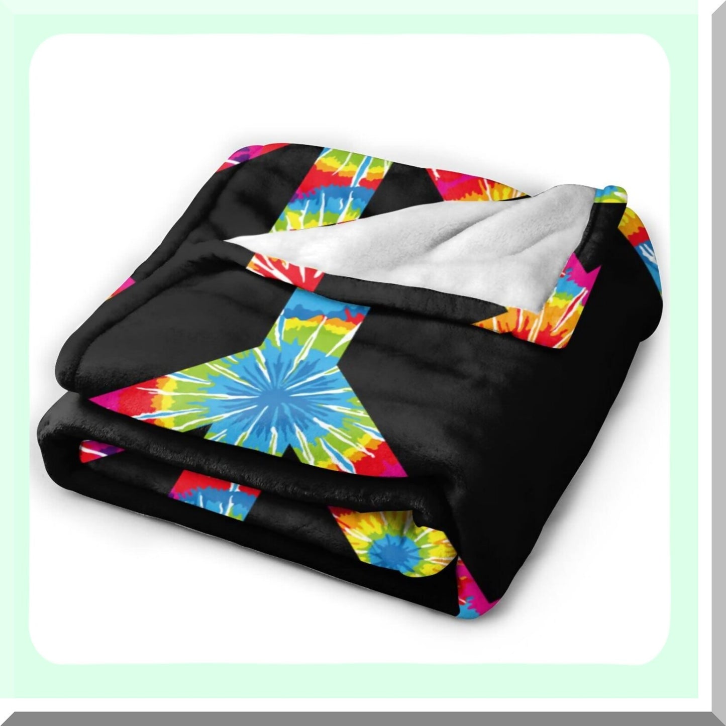 Vibrant Harmony Tie-Dye Fleece Blanket - Ultra Soft, All-Season Warmth for Bed, Chair, Car, Sofa, Couch, or Bedroom - 60"x50""