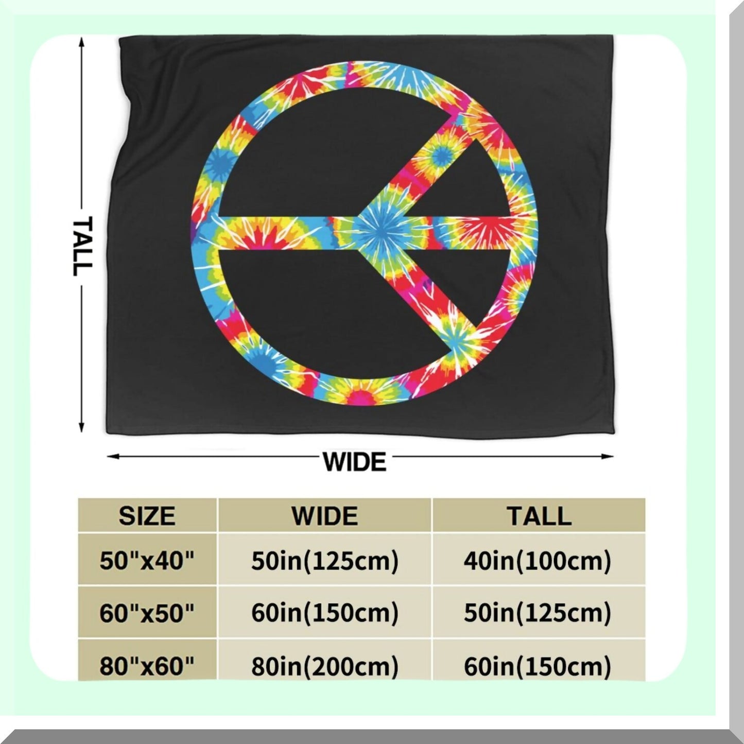 Vibrant Harmony Tie-Dye Fleece Blanket - Ultra Soft, All-Season Warmth for Bed, Chair, Car, Sofa, Couch, or Bedroom - 60"x50""