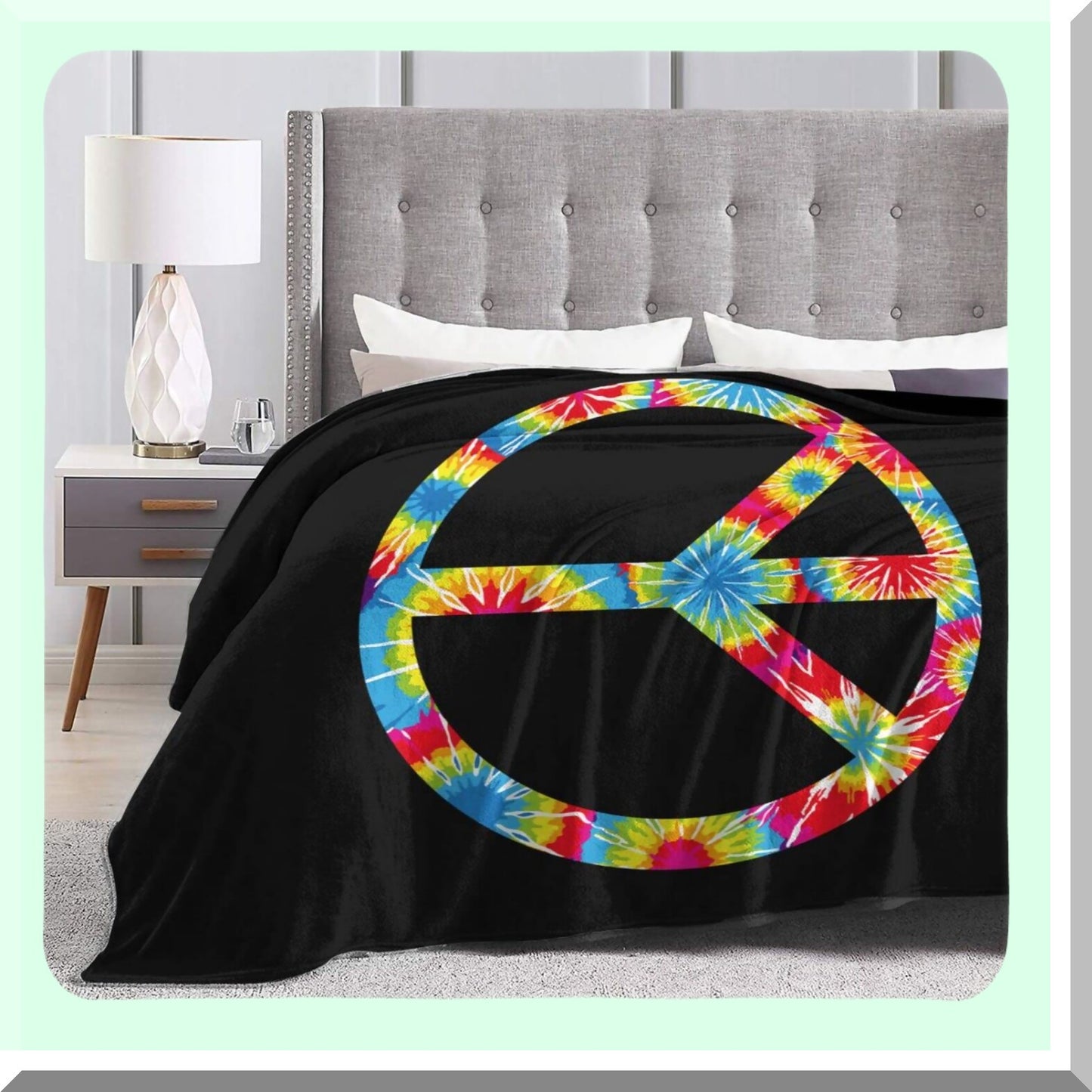 Vibrant Harmony Tie-Dye Fleece Blanket - Ultra Soft, All-Season Warmth for Bed, Chair, Car, Sofa, Couch, or Bedroom - 60"x50""