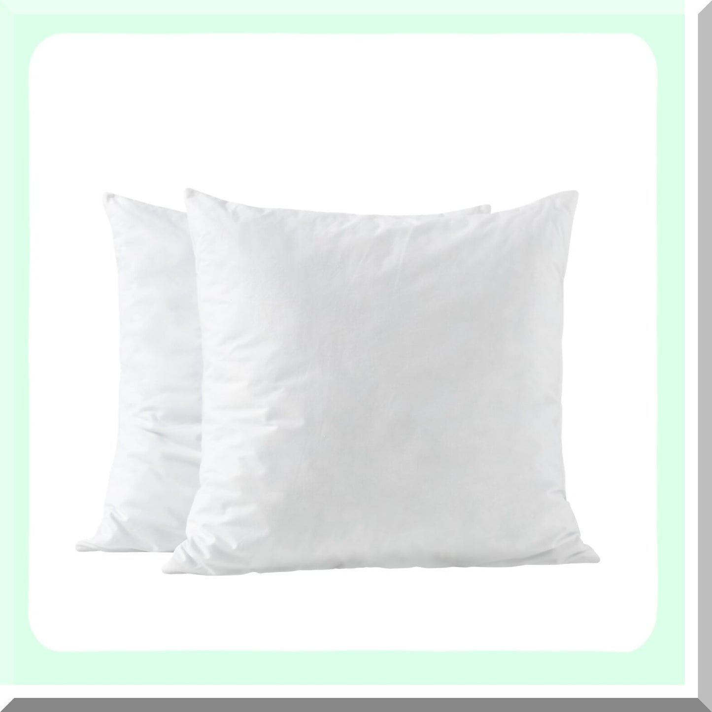 MemoryLux Euro Support Pillow Inserts - High Density Shredded Memory Foam Fill - Hotel Collection Comfort - Cotton Fabric Cover - 24x24 - 2 Pack