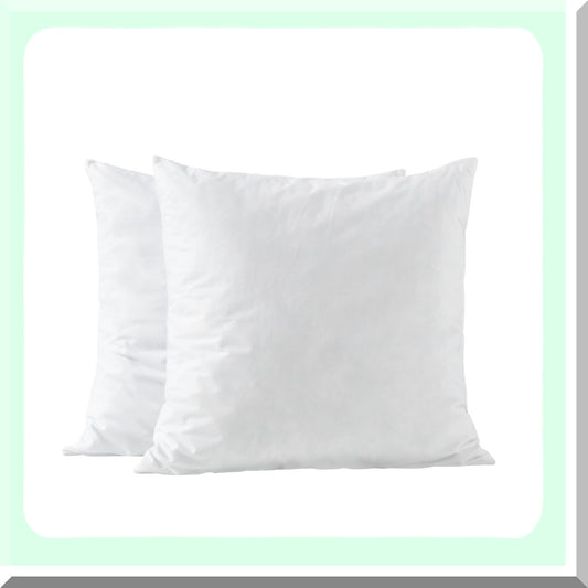 MemoryLux Euro Support Pillow Inserts - High Density Shredded Memory Foam Fill - Hotel Collection Comfort - Cotton Fabric Cover - 24x24 - 2 Pack