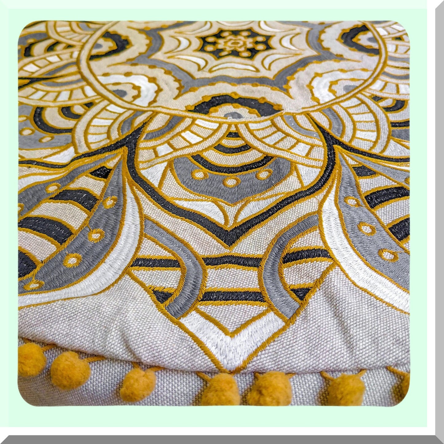 Bohemian Bliss Floor Pouf Cover - 24x8 inches - Moroccan Style Ottoman Slipcover - Yoga Meditation Pillow - Footstool Boho Room Decor - Unique Furniture Accent