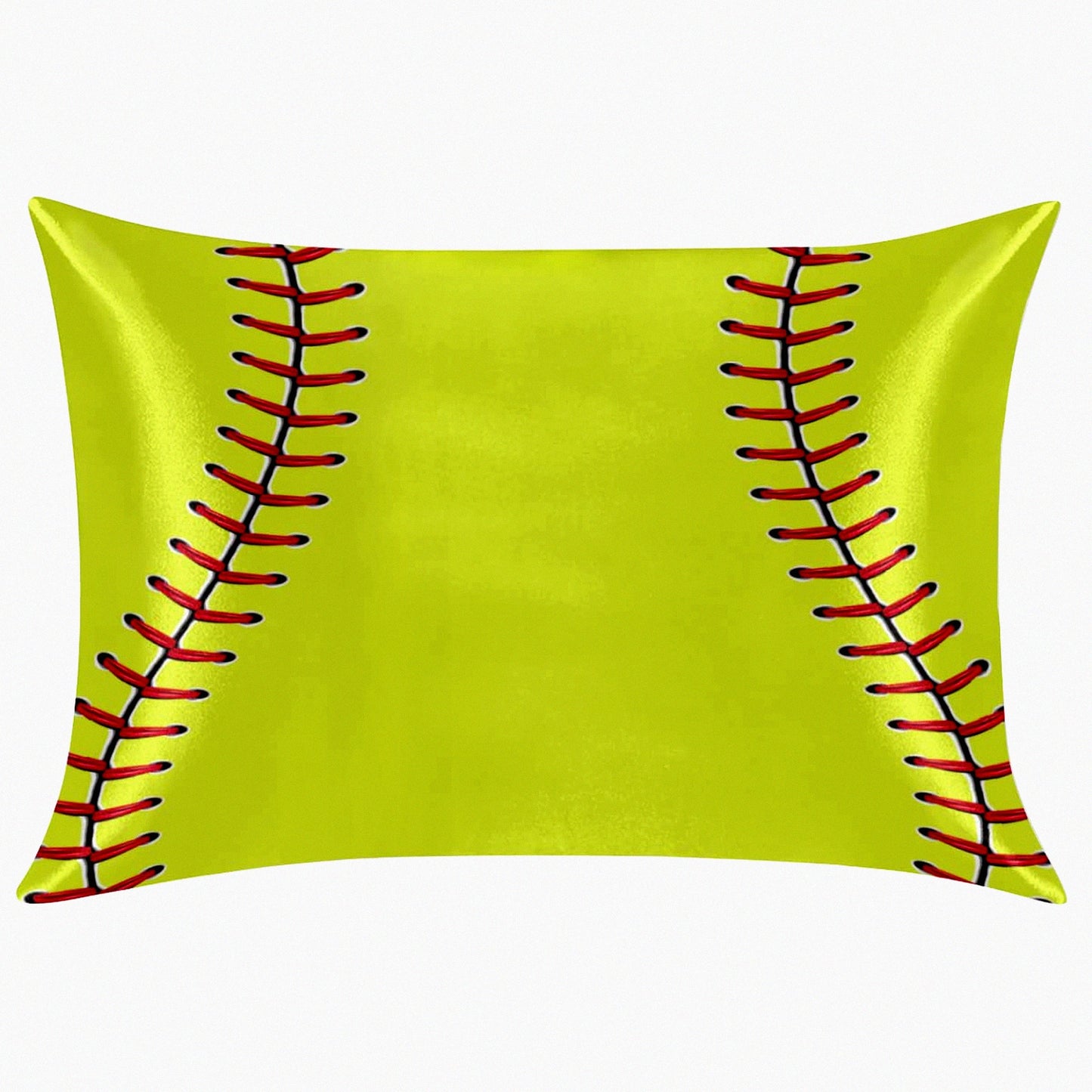CoolSilk Sport Hair Pillowcase - Yellow Baseball Edition | Soft Breathable Cooling Pillow Cover with Hidden Zipper | Standard Size 20x26in | Gifts for Women Men