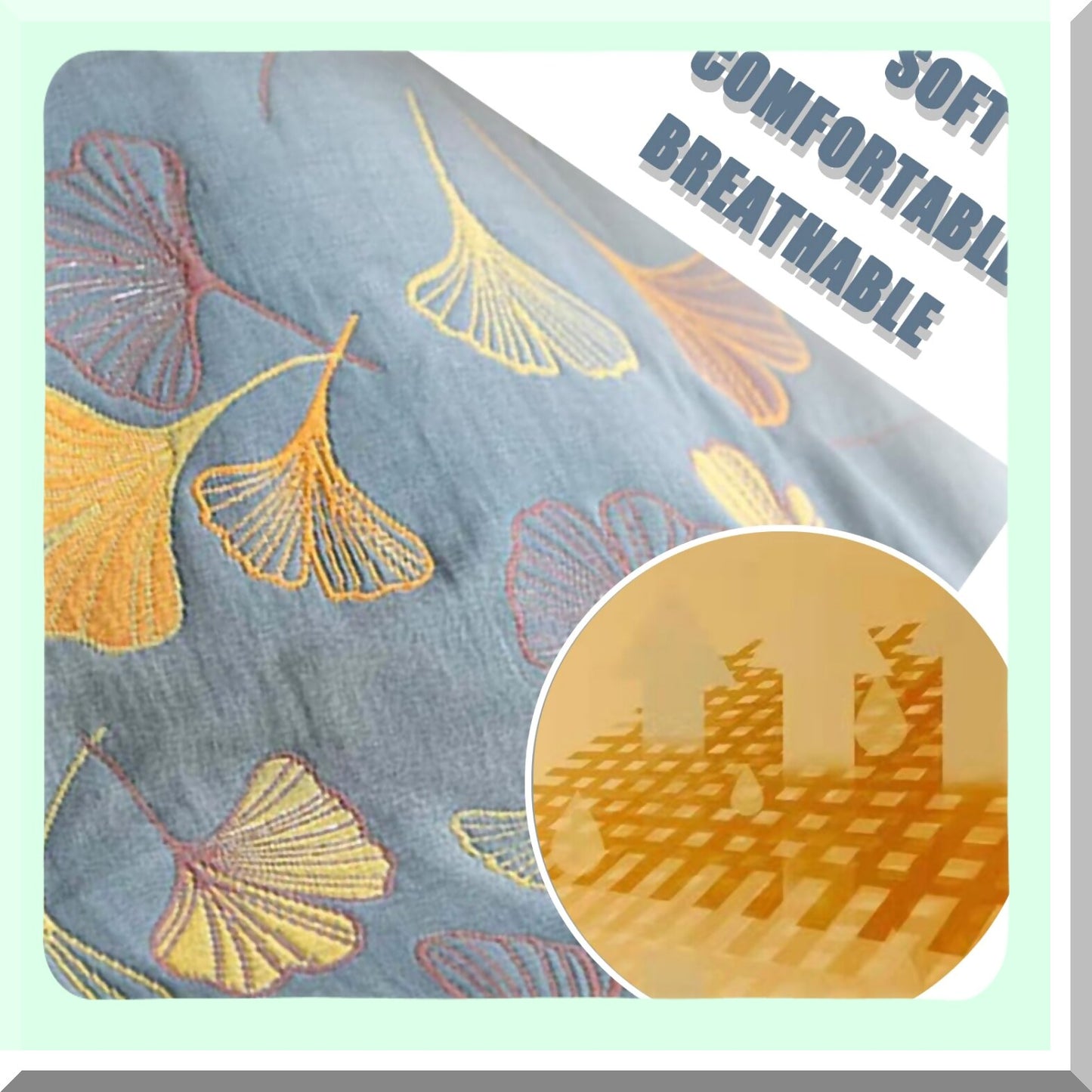 Reversible Cotton Muslin Quilted Throw Blanket - Soft, Lightweight & Breathable Full Size for Couch (59''W x 79''L)