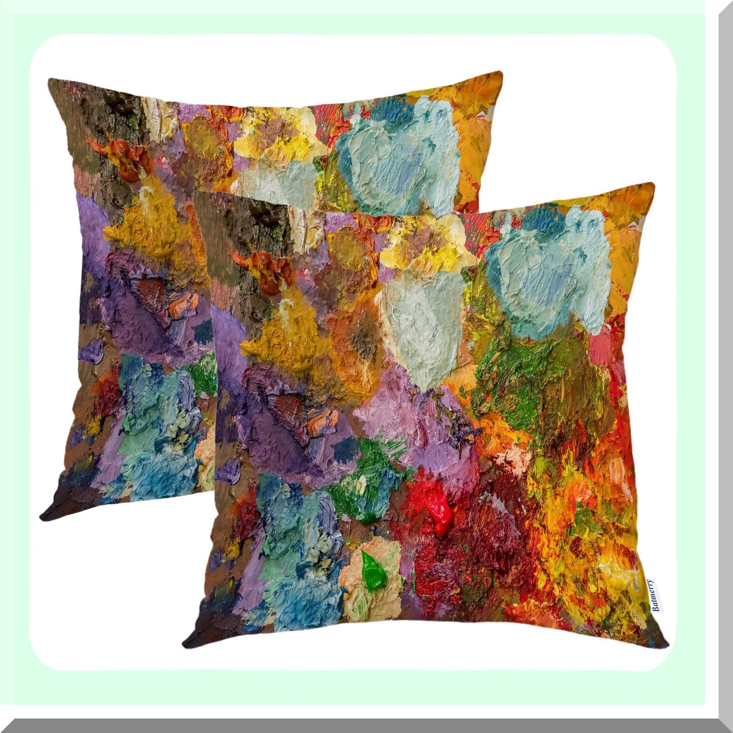 Vibrant Artistic Blend Pillow Covers - Multicolor Abstract Decor for Couch Sofa Bed - Modern Digital Print 20X20 in - Invisible Zipper - Colorful Home Decor