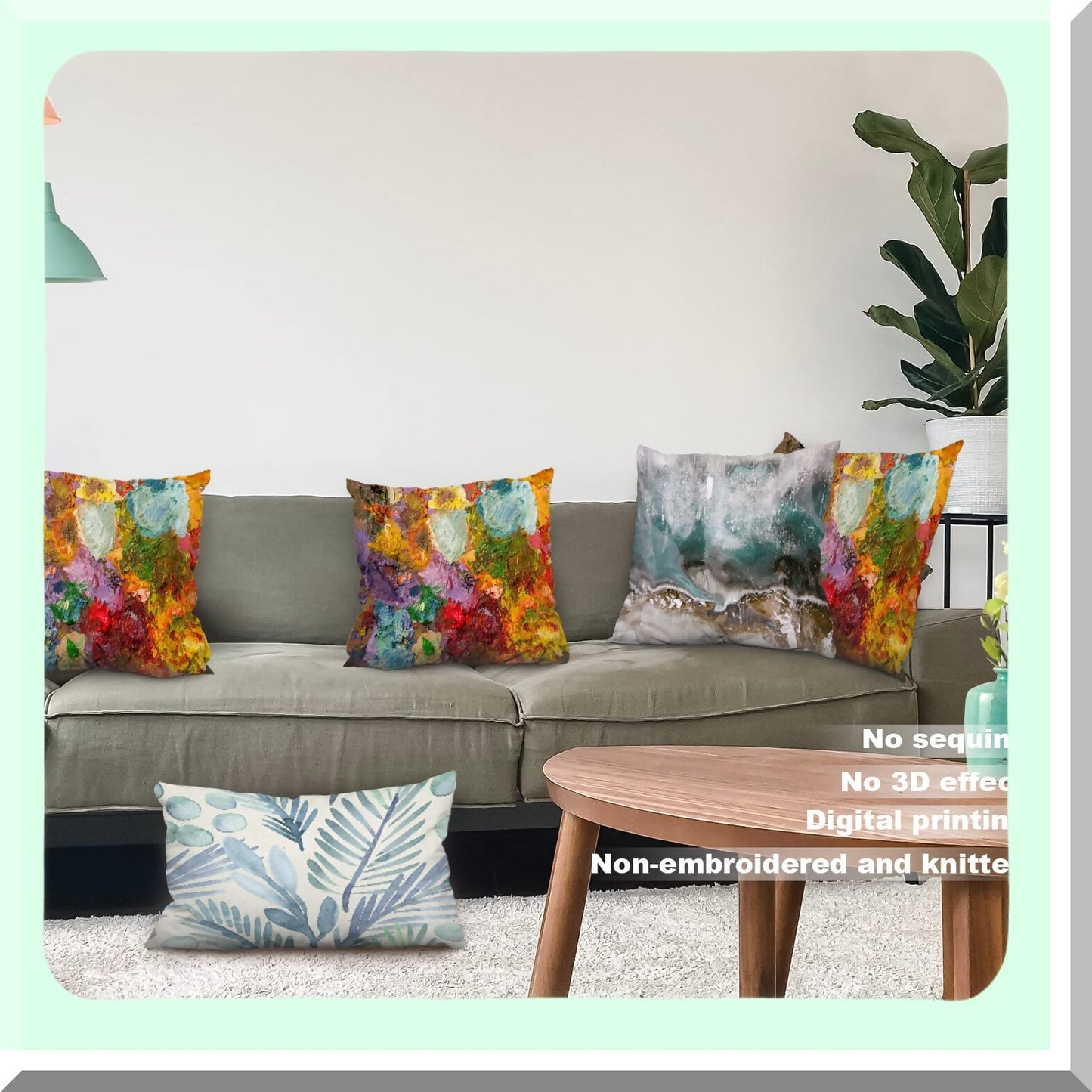 Vibrant Artistic Blend Pillow Covers - Multicolor Abstract Decor for Couch Sofa Bed - Modern Digital Print 20X20 in - Invisible Zipper - Colorful Home Decor