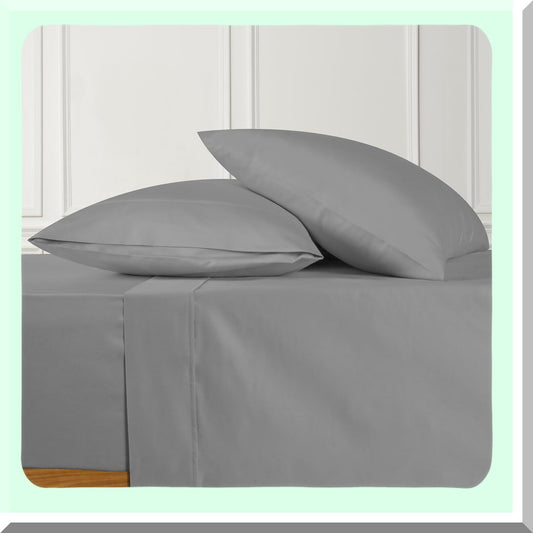 Luxury Sateen Full Size Sheet Set - 700 Thread Count Cotton Sheets, Soft Hotel Bed Sheets, Deep Pocket Dark Grey Sheets for Full Size Bed