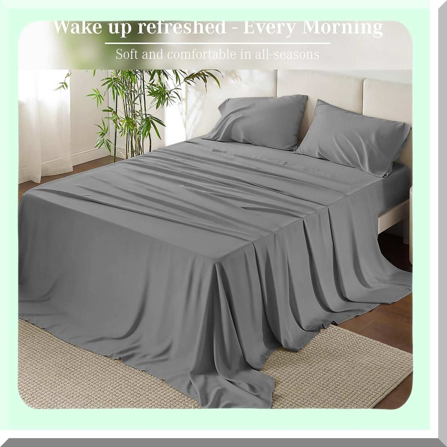 Luxury Sateen Full Size Sheet Set - 700 Thread Count Cotton Sheets, Soft Hotel Bed Sheets, Deep Pocket Dark Grey Sheets for Full Size Bed