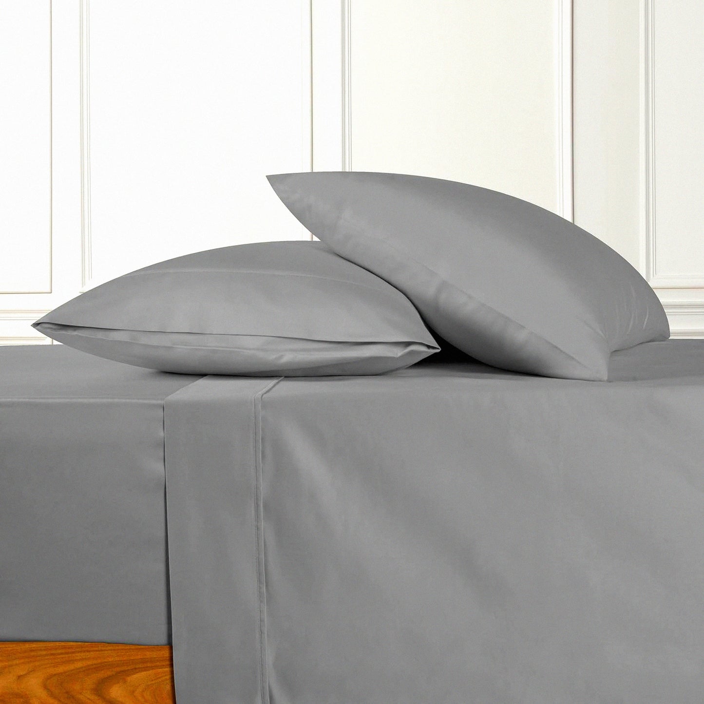Luxury Sateen Full Size Sheet Set - 700 Thread Count Cotton Sheets, Soft Hotel Bed Sheets, Deep Pocket Dark Grey Sheets for Full Size Bed