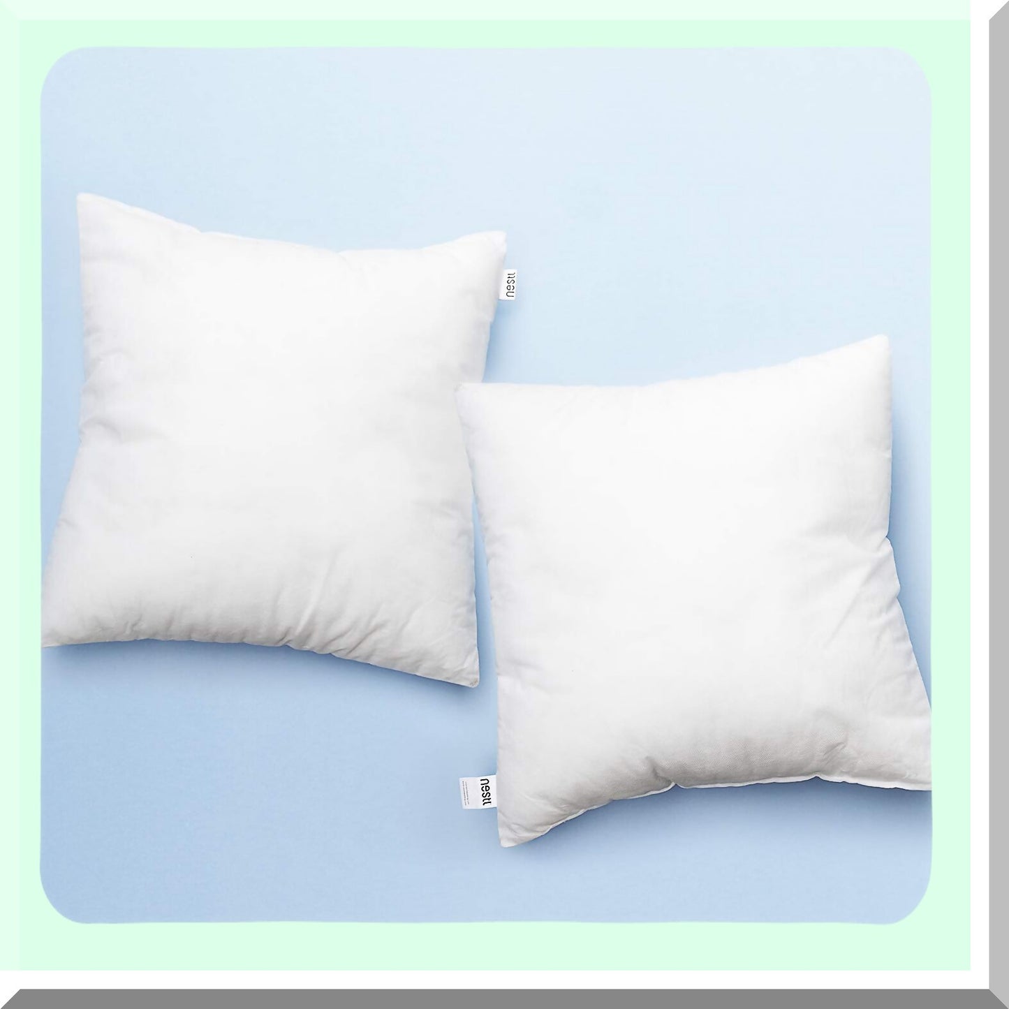 White Luxe Comfort Throw Pillow Set - 18x18 Cushion Inserts for Sofa & Bed - Pack of 2 Decorative Stuffer Pillows - Living Room & Bedroom Décor