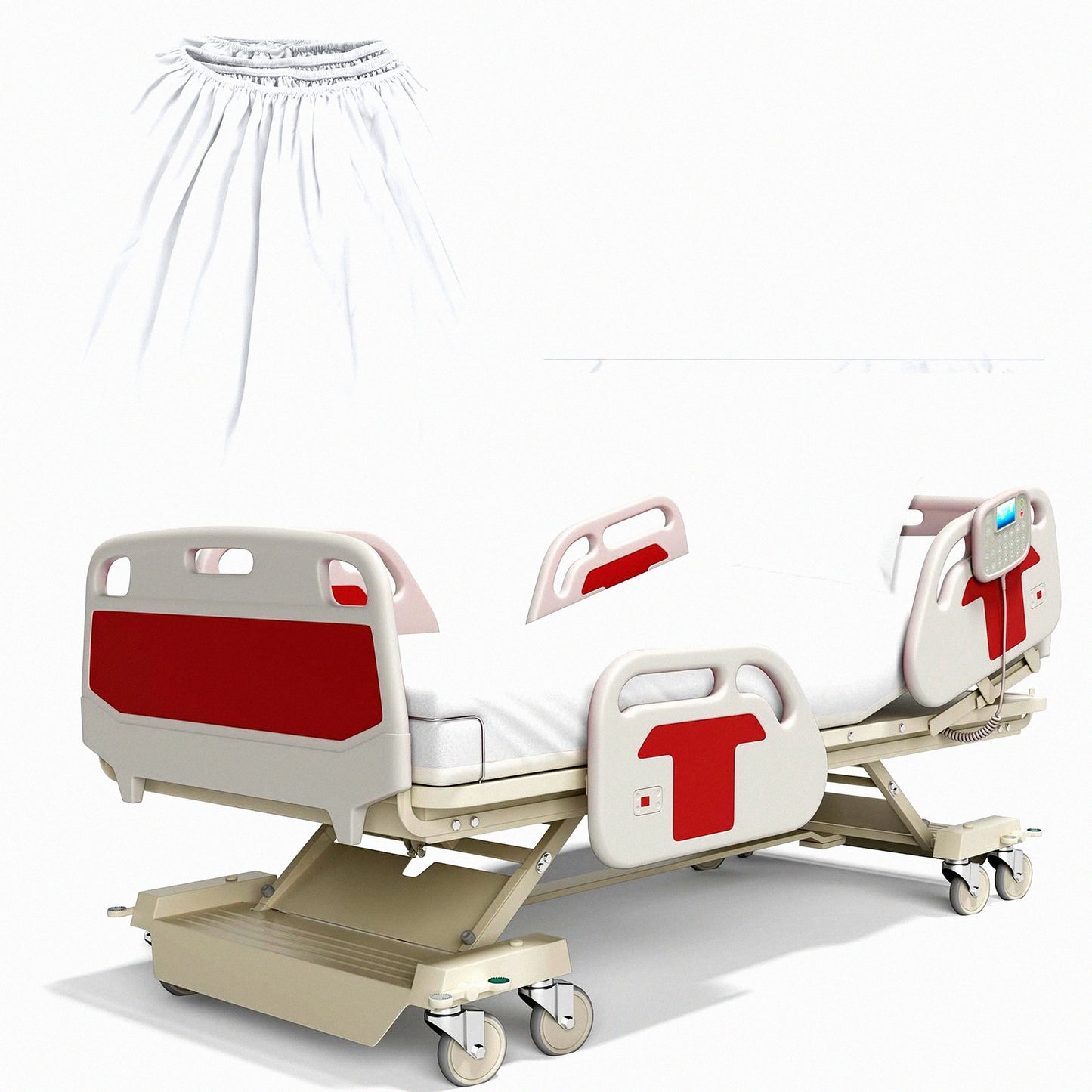 Hospital Bed Sheet Set - 2 Pack Fitted Sheets 36 x 84 x 14 Inch - Elastic All Around - White - for Home, Hotel, Hospital, Massage Table - Pillow Cases Included