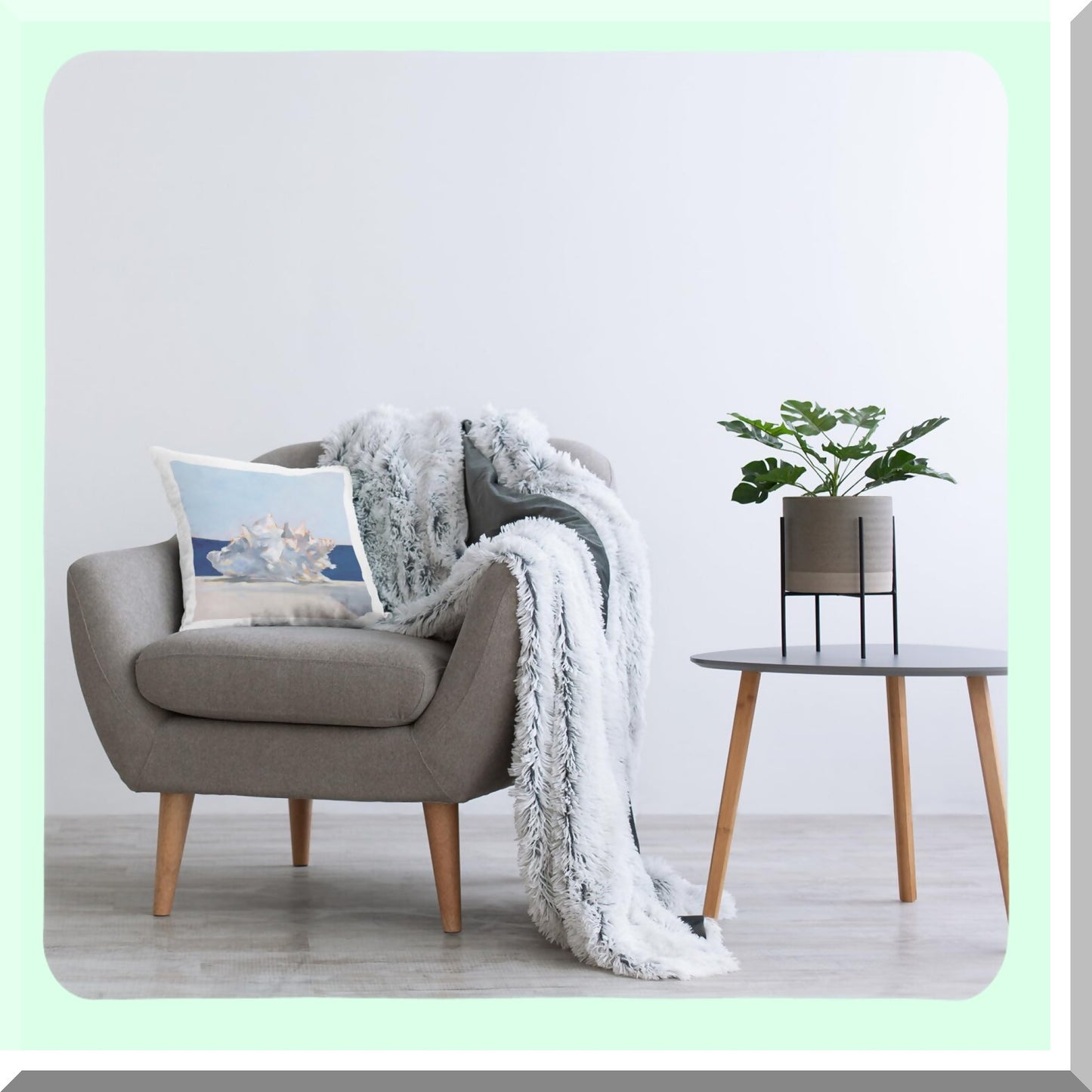 Ocean Breeze Coastal Decorative Throw Pillow - Blue Conch Shell Design - 18 x 18 inches - Modern Home Accent by Ethan Harper