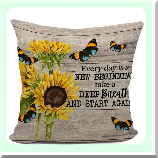 Rustic Inspirations Throw Pillow - Thank You Gifts for Women - Positive Quotes Cushion Cover - Birthday Gift for Daughters - 18x18 Inch Sofa Bed Decor