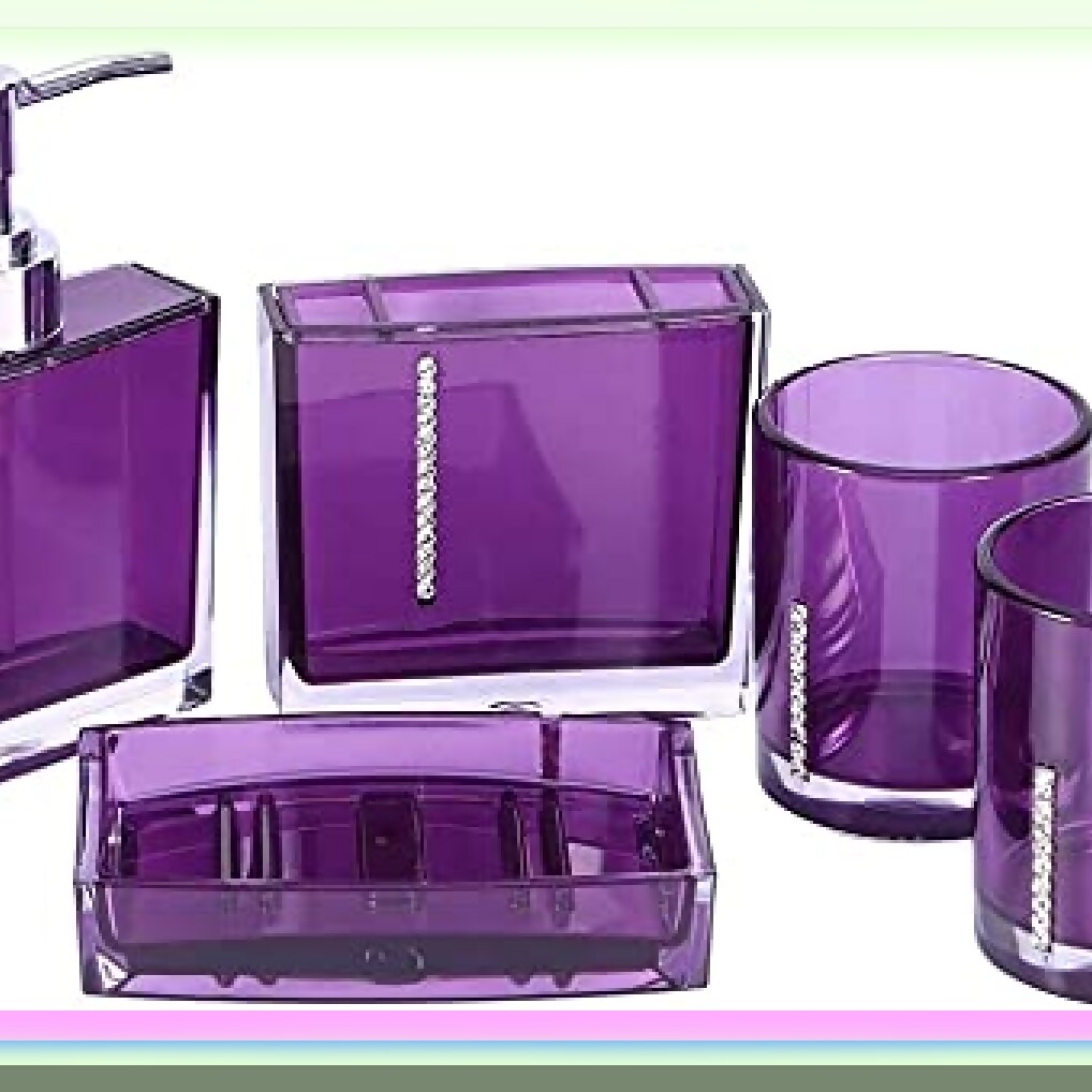 Purple Bathroom Accessories Set 5-Piece