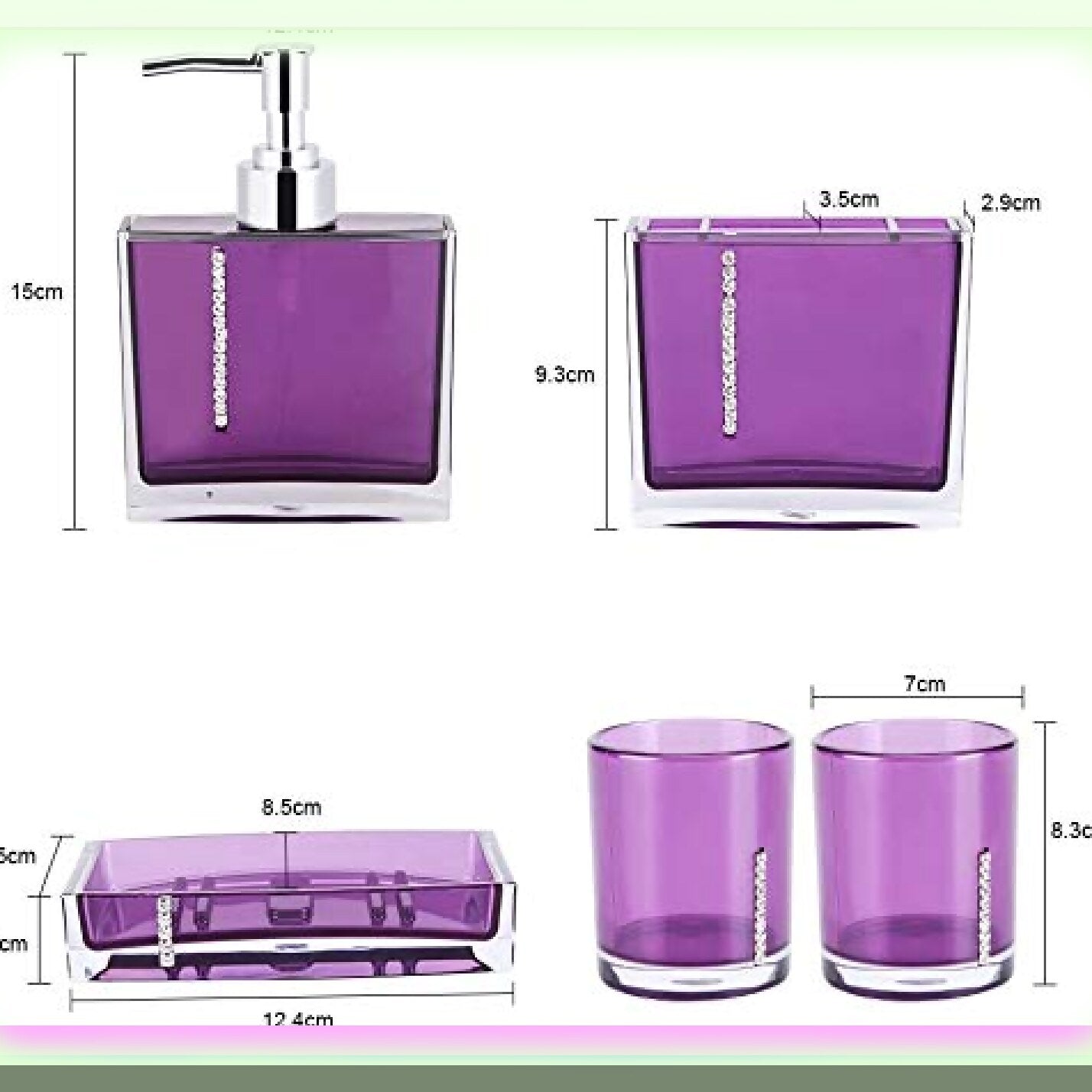 Purple Bathroom Accessories Set 5-Piece