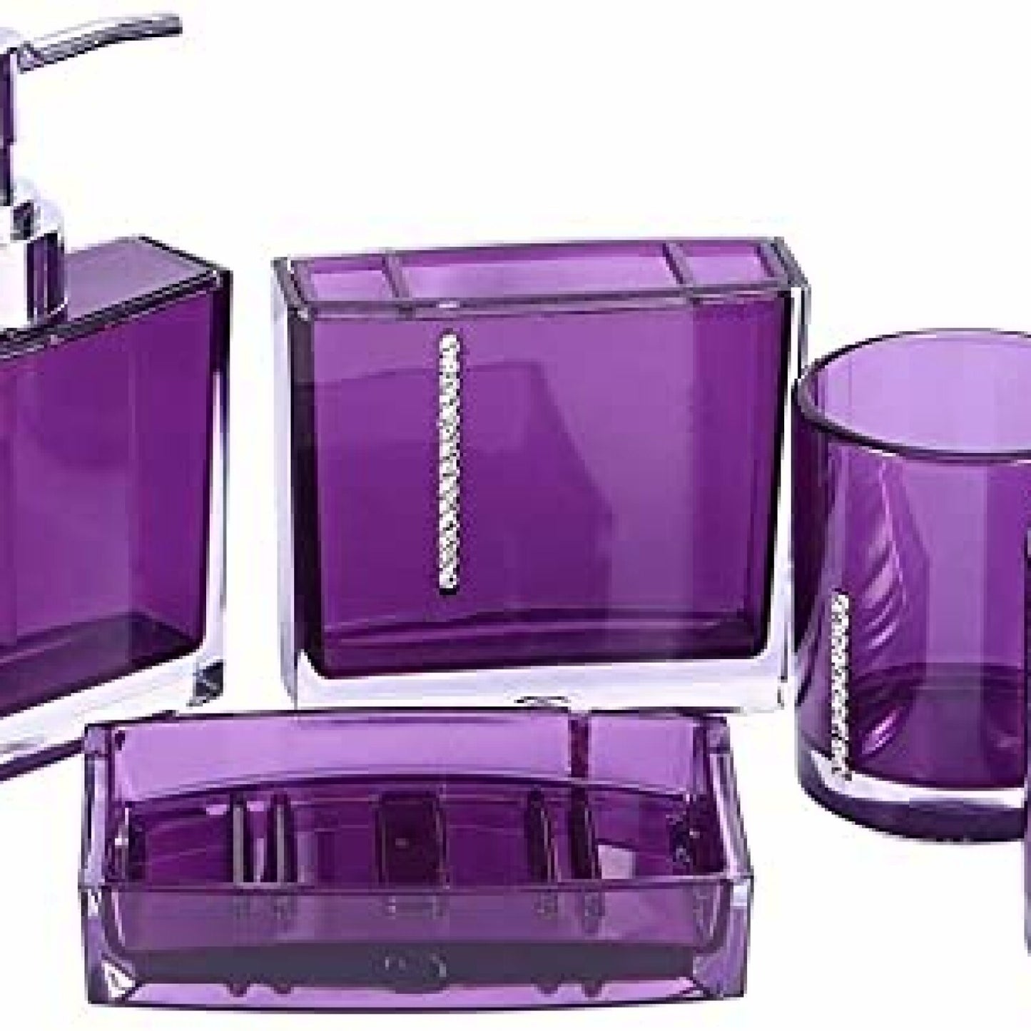Purple Bathroom Accessories Set 5-Piece