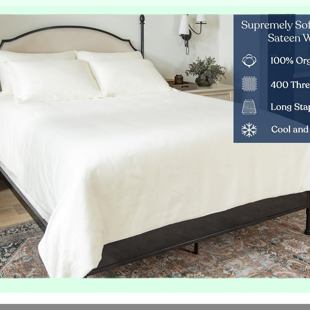 SilkSoft CottonLux Fitted Sheet - 400TC Long Staple Cotton - Ultra Soft & Silky - Moisture-Wicking - Breathable - 360-Degree Elastic - 17" Deep Pocket