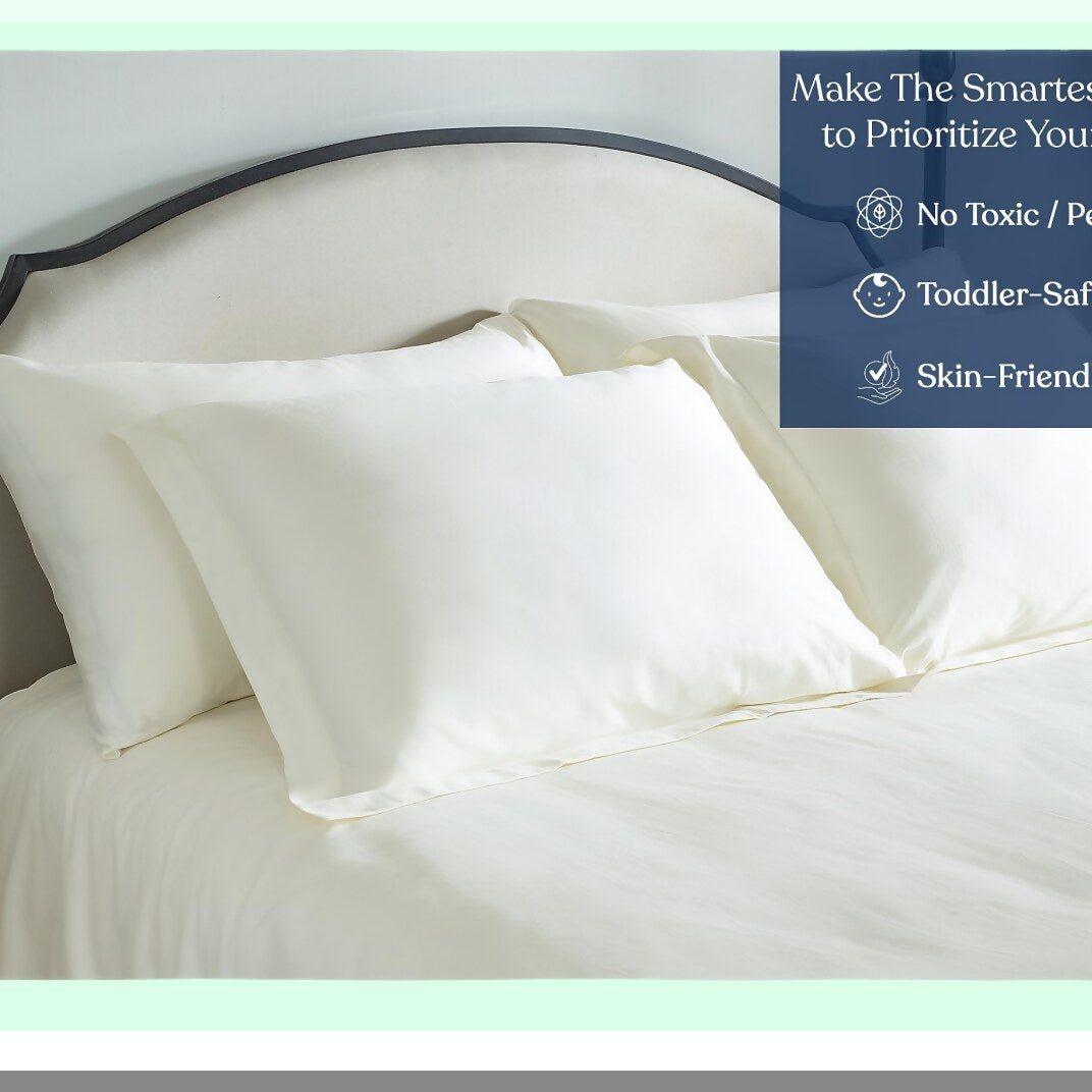 SilkSoft CottonLux Fitted Sheet - 400TC Long Staple Cotton - Ultra Soft & Silky - Moisture-Wicking - Breathable - 360-Degree Elastic - 17" Deep Pocket