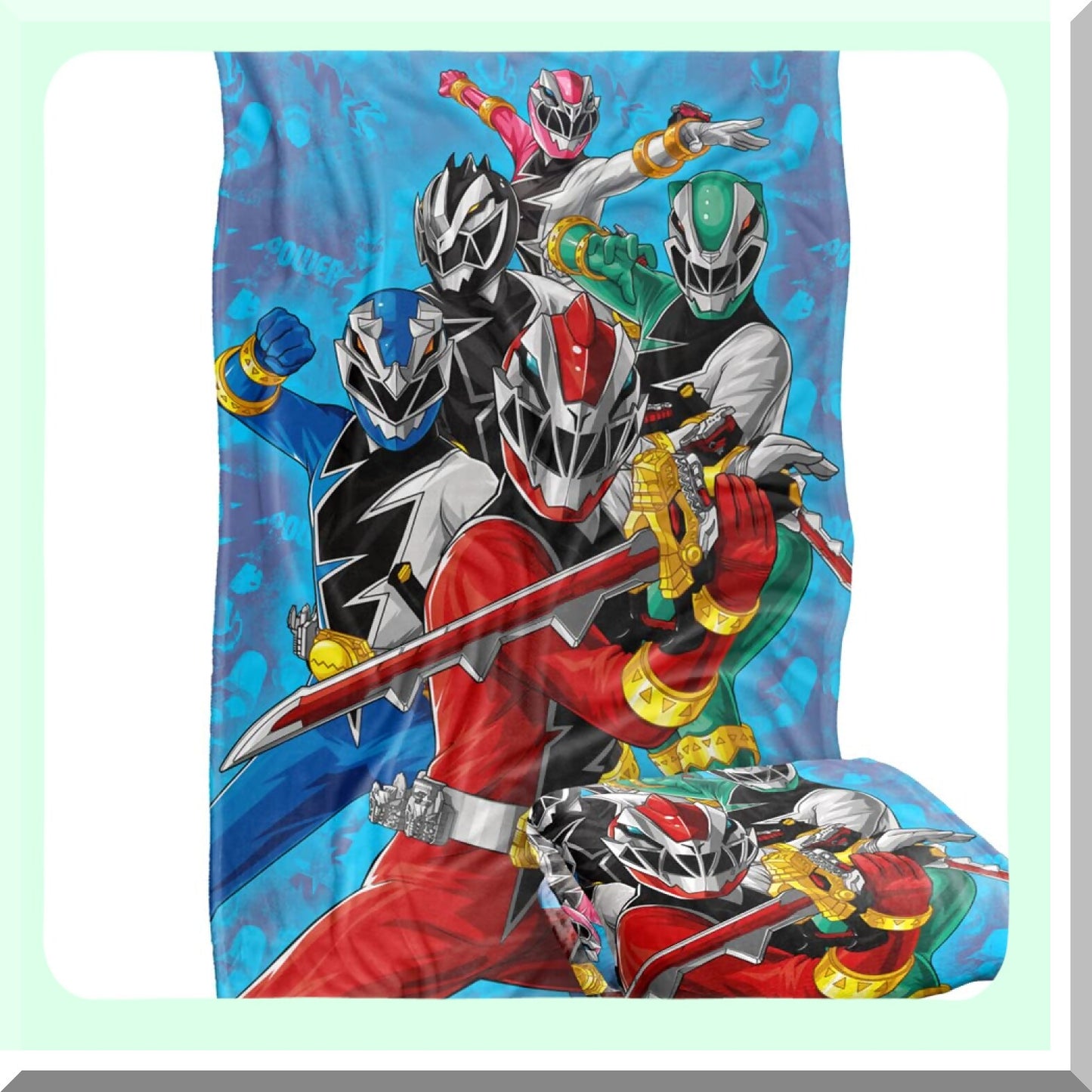 Dino Fury Silky Soft Throw Blanket - 36"x58" Power Rangers Group Stack Design