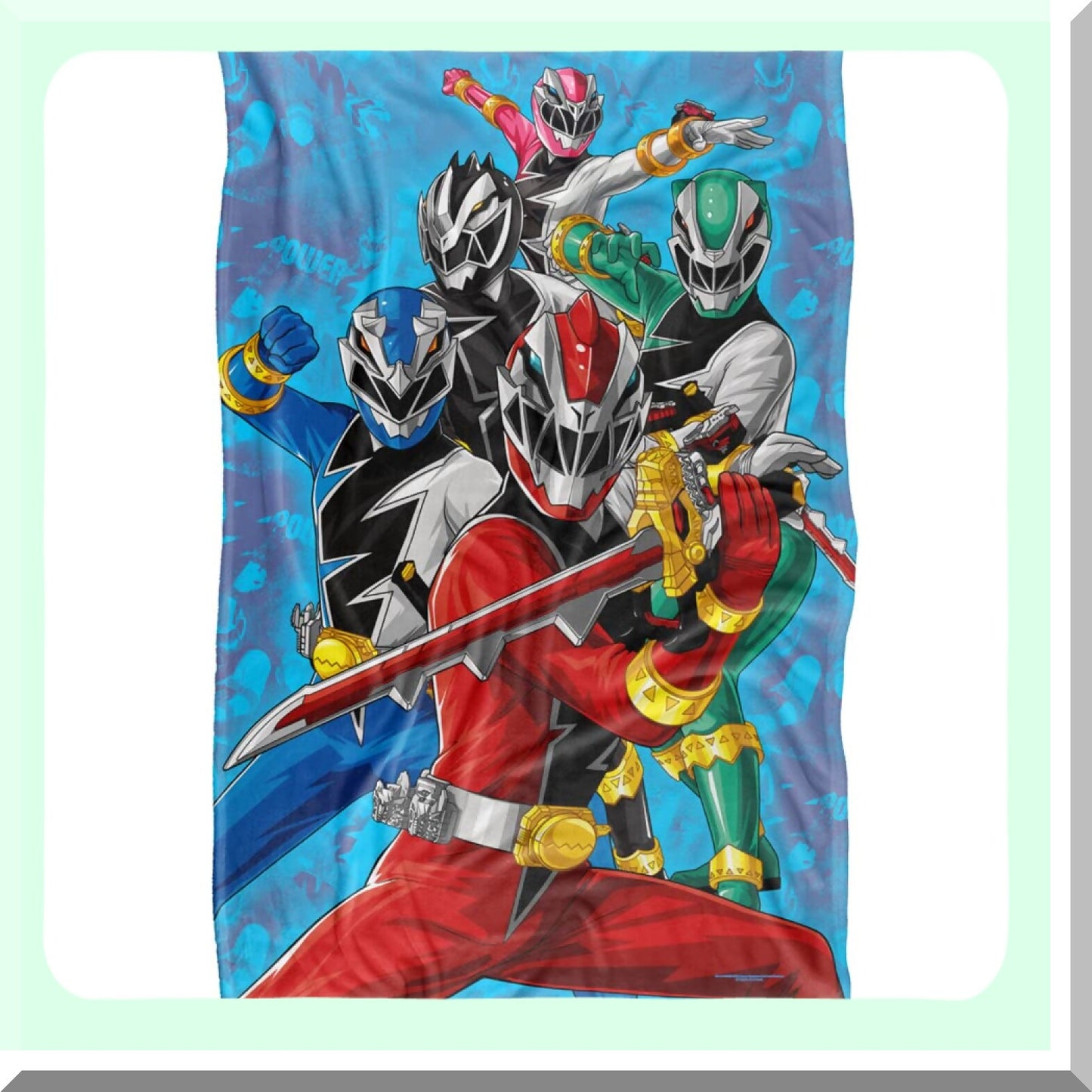 Dino Fury Silky Soft Throw Blanket - 36"x58" Power Rangers Group Stack Design