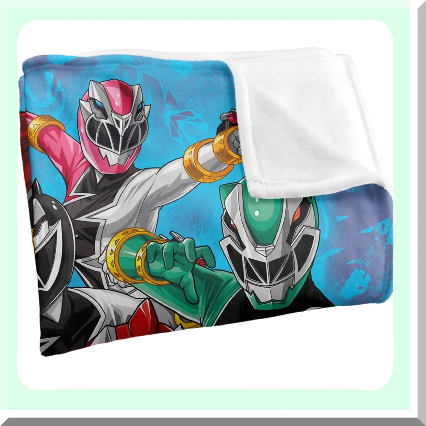 Dino Fury Silky Soft Throw Blanket - 36"x58" Power Rangers Group Stack Design
