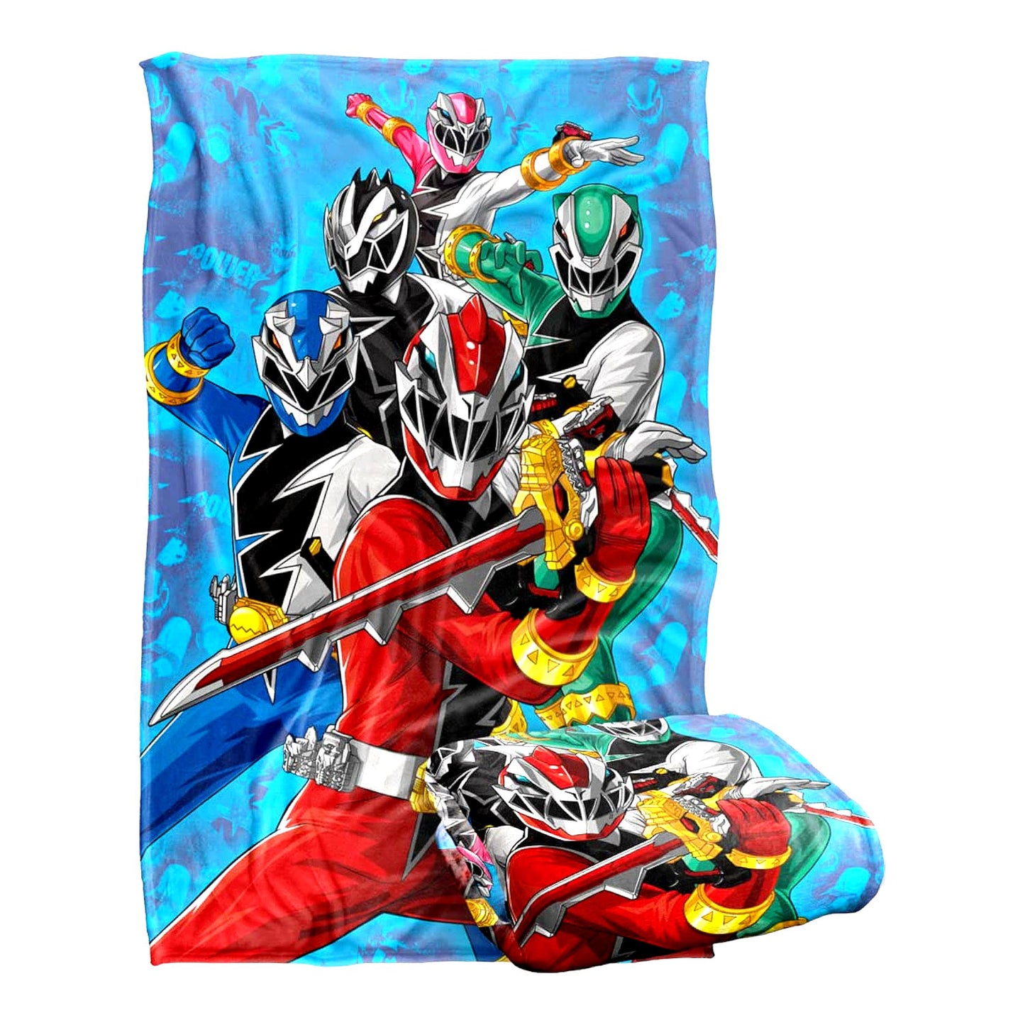Dino Fury Silky Soft Throw Blanket - 36"x58" Power Rangers Group Stack Design