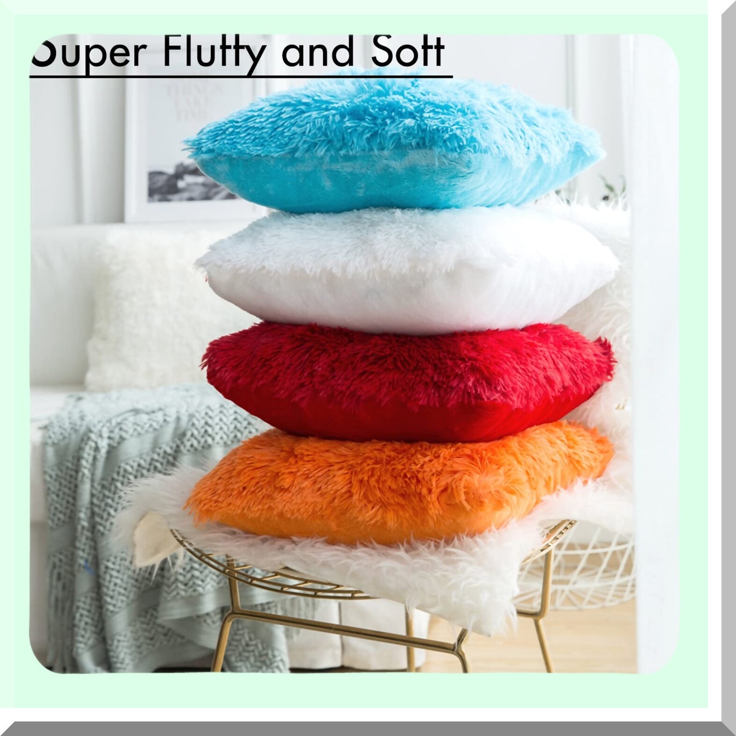 Winter Luxe Plush Pillowcase Set - 18x18 Purple - Cozy Sofa & Bed Decor - Pack of 2 - Deluxe Cushion Cover Shell for Car & Bedroom
