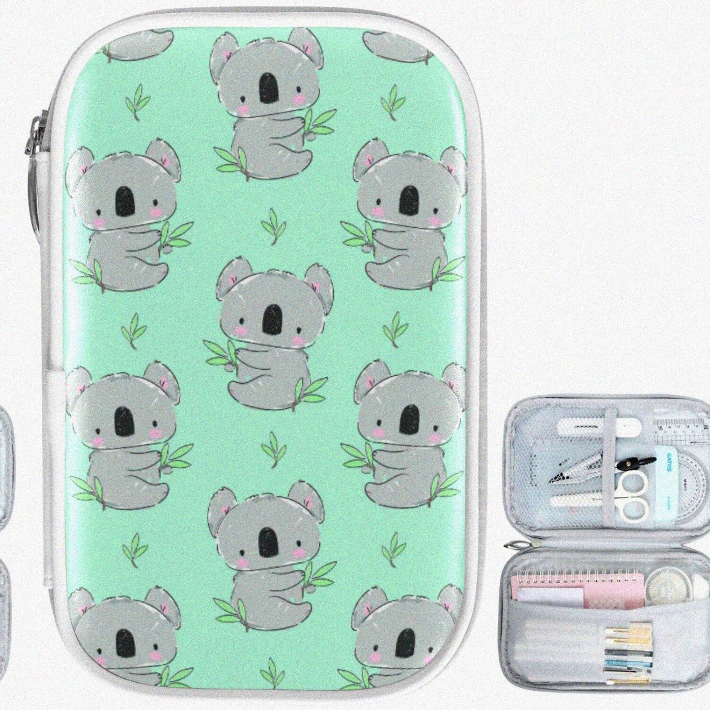 Green Leaves Pencil Case 9x5.5 Inches