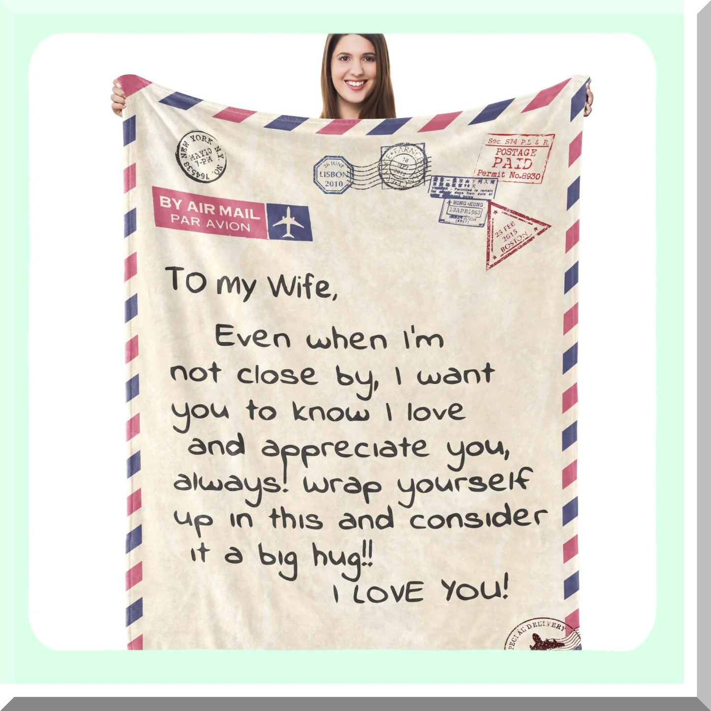 Heartfelt Hugs Throw Blanket - Perfect Gift for Wife on Mother's Day or Birthday
