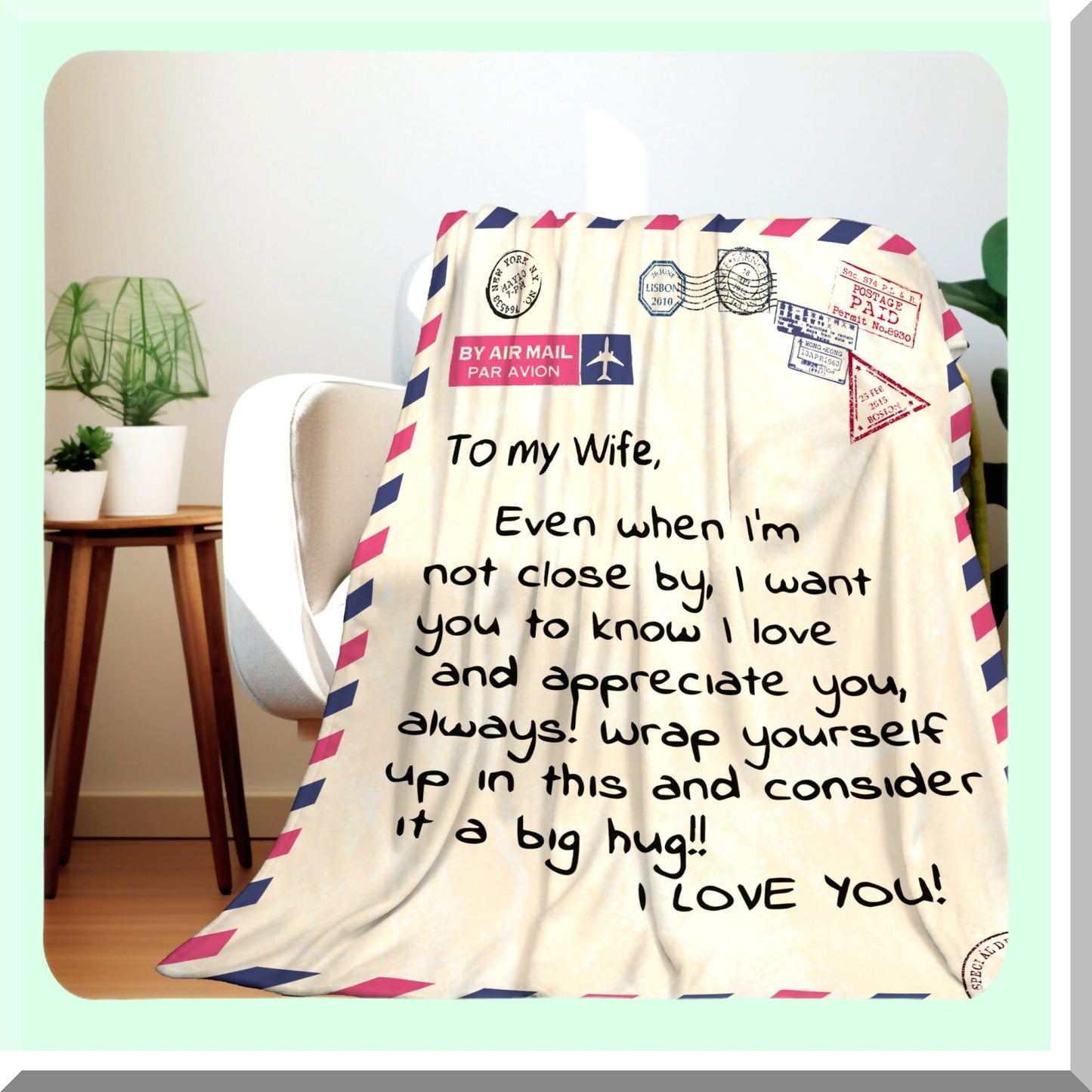 Heartfelt Hugs Throw Blanket - Perfect Gift for Wife on Mother's Day or Birthday