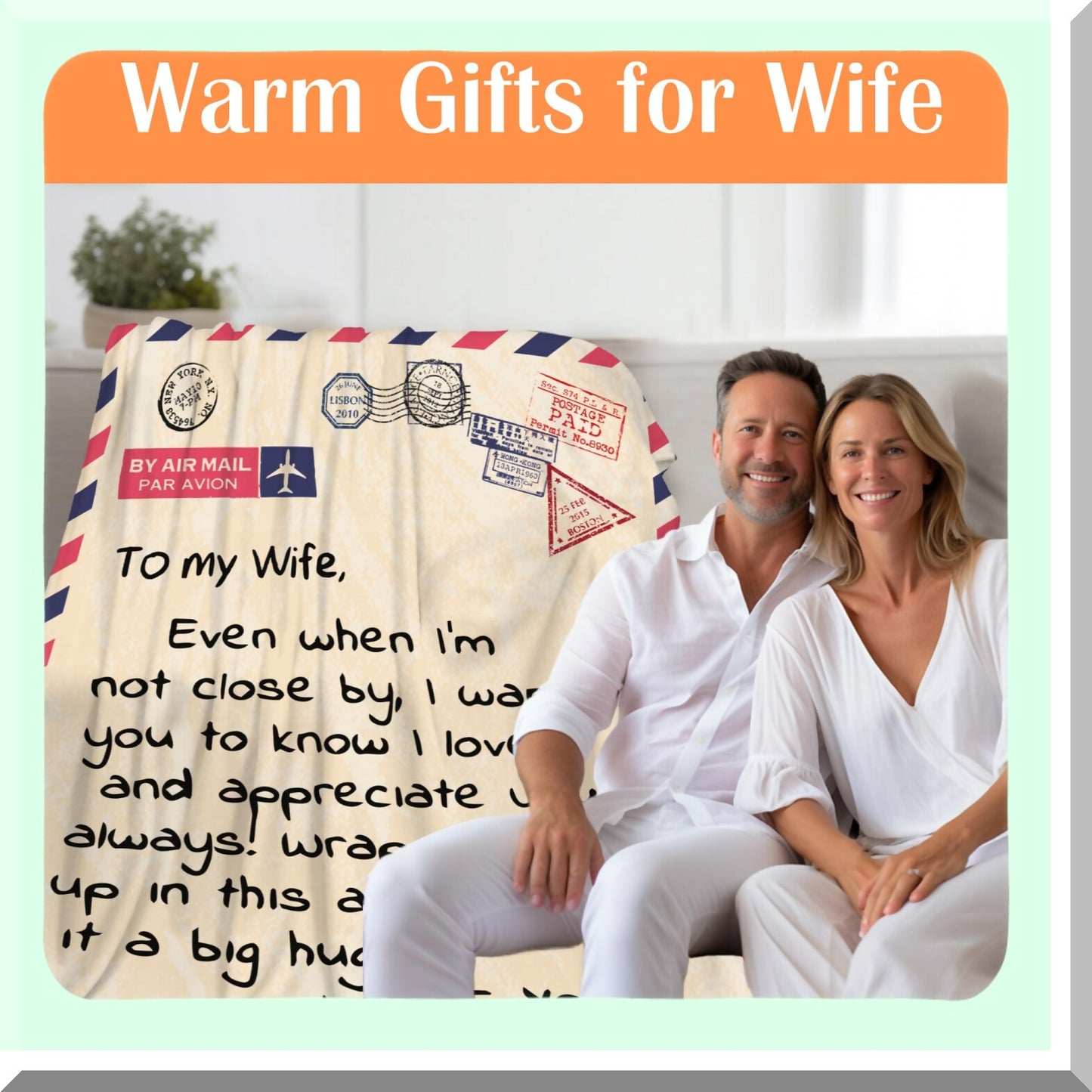 Heartfelt Hugs Throw Blanket - Perfect Gift for Wife on Mother's Day or Birthday