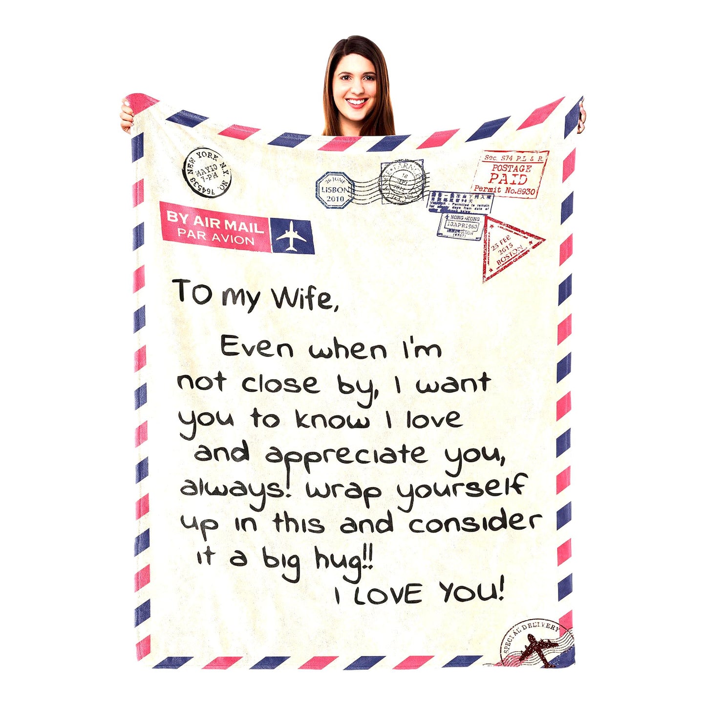 Heartfelt Hugs Throw Blanket - Perfect Gift for Wife on Mother's Day or Birthday