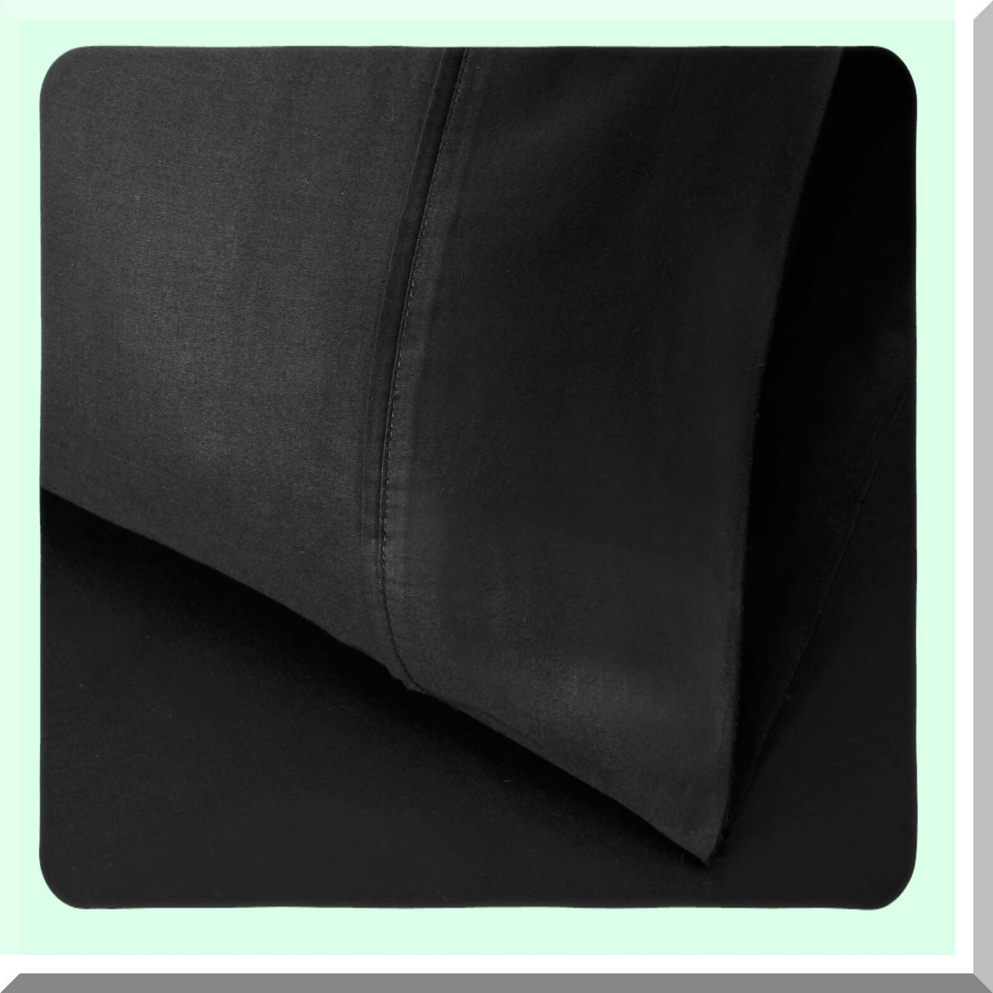 Luxury Sateen Pillowcase Set - 100% Cotton, 530 Thread Count, Soft Bedding Basics, Dorm/Bedroom, 2 Pack Standard Pillowcases, Black