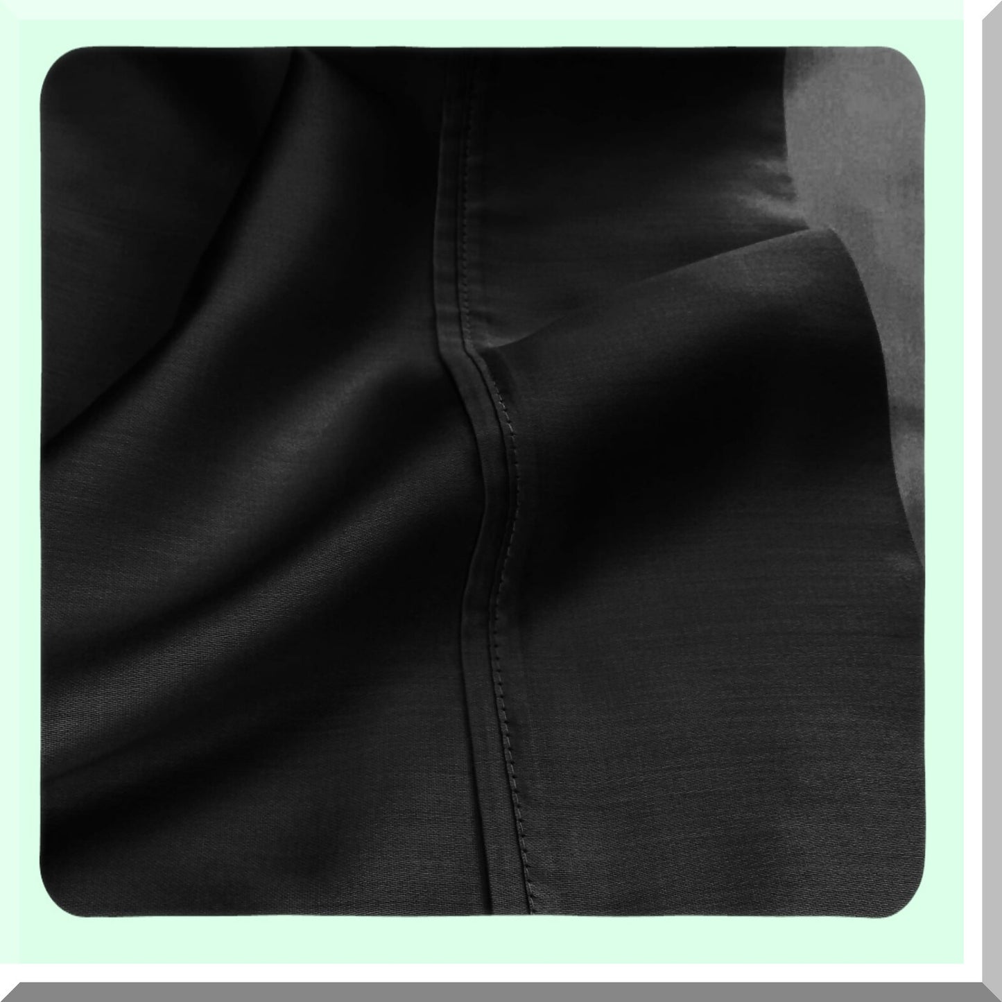 Luxury Sateen Pillowcase Set - 100% Cotton, 530 Thread Count, Soft Bedding Basics, Dorm/Bedroom, 2 Pack Standard Pillowcases, Black