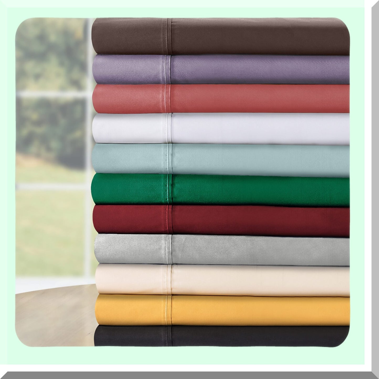Luxury Sateen Pillowcase Set - 100% Cotton, 530 Thread Count, Soft Bedding Basics, Dorm/Bedroom, 2 Pack Standard Pillowcases, Black