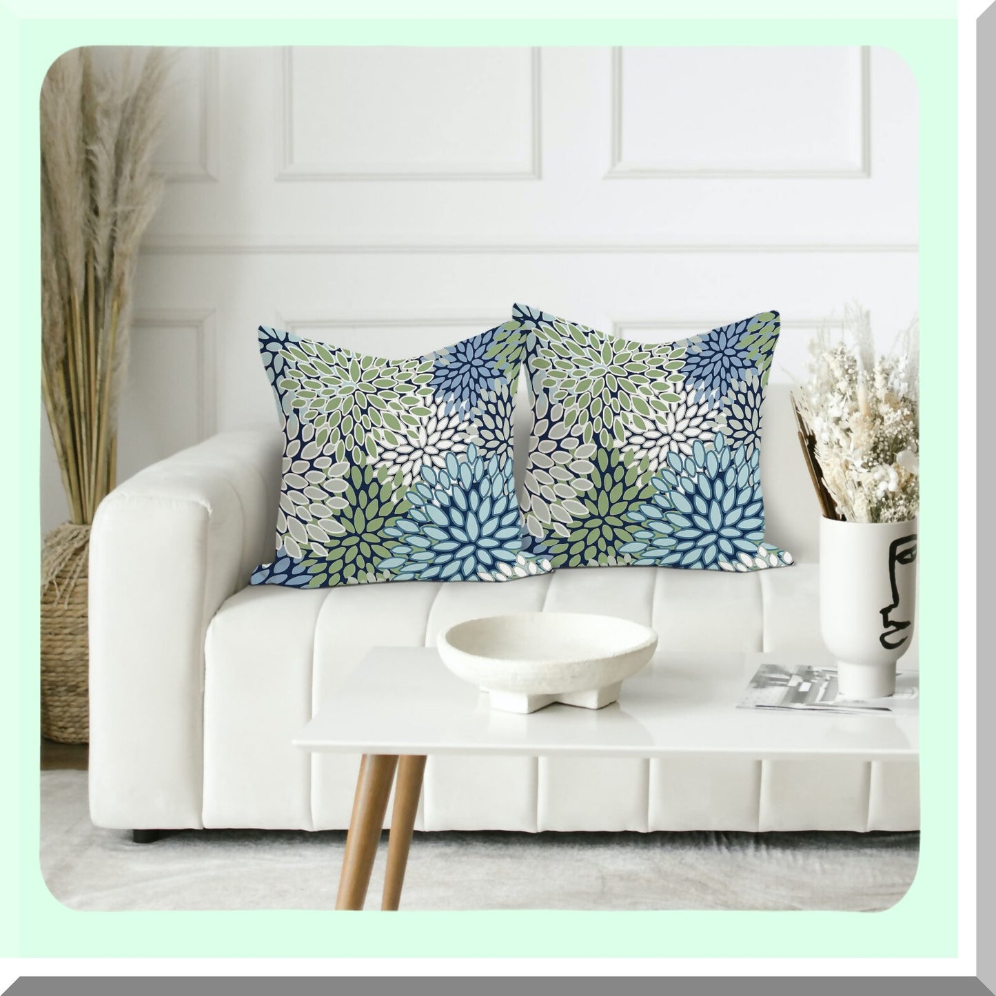 Dahlia Pinnate Floral Cottagecore Reversible Throw Pillow Covers - Spring Summer Decor Set for Home Living Room & Girls Room - 18x18 Inch Pillowcase Set of 2