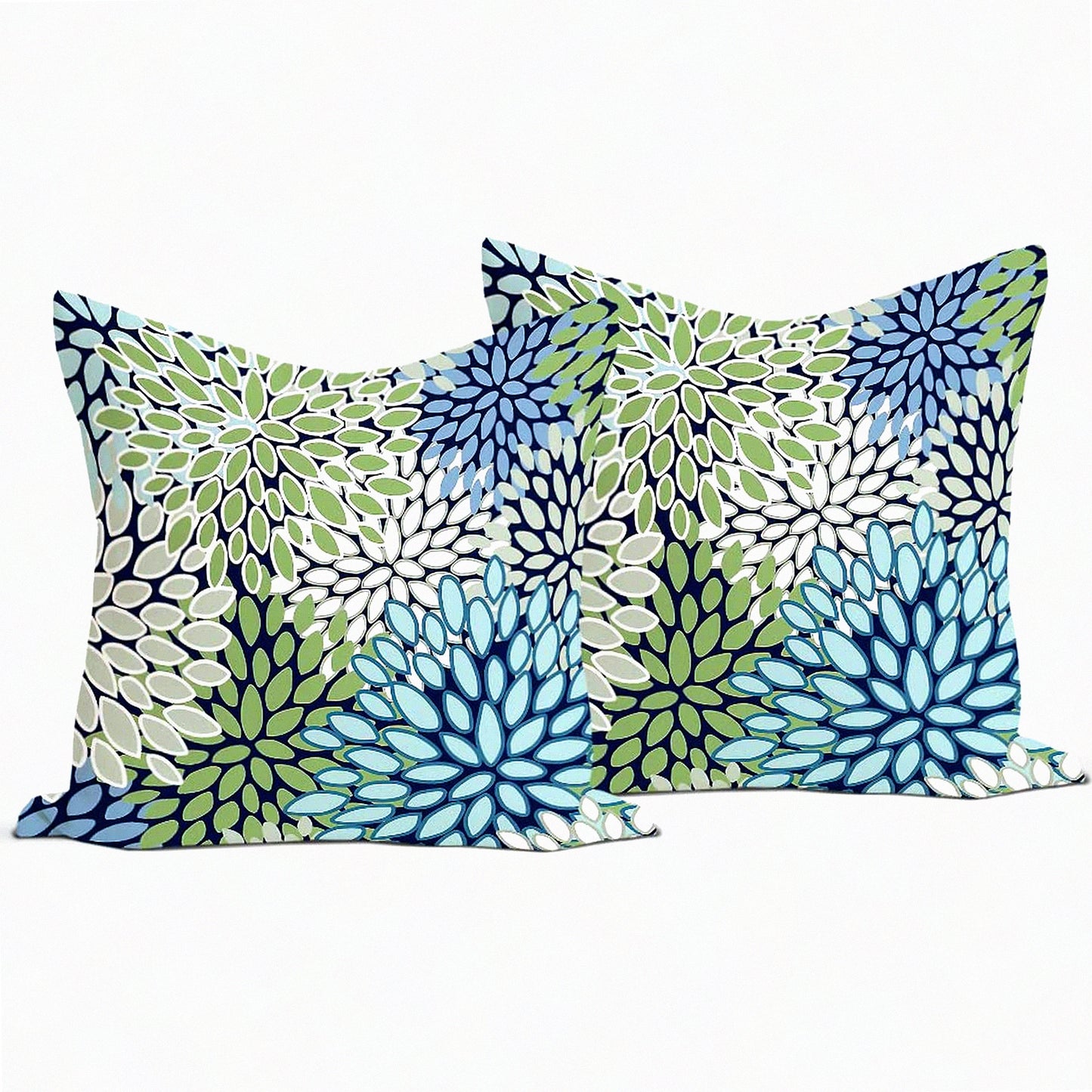 Dahlia Pinnate Floral Cottagecore Reversible Throw Pillow Covers - Spring Summer Decor Set for Home Living Room & Girls Room - 18x18 Inch Pillowcase Set of 2