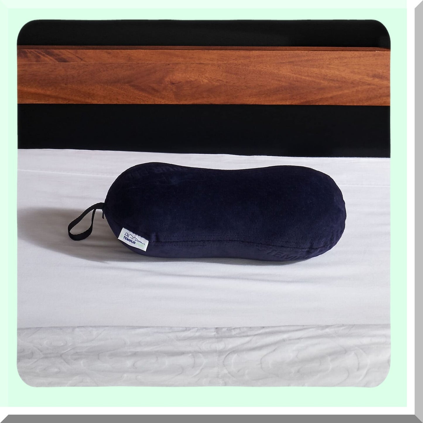 MemoryMax Travel Pillow - Ergonomic Peanut Lumbar Support for Neck & Back Pain Relief - Navy Blue - Portable & Comfortable - Ideal for Travel & Home Use