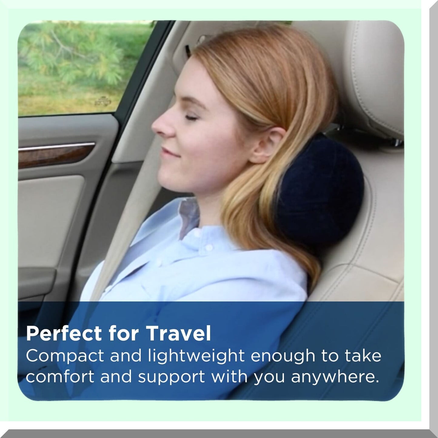 MemoryMax Travel Pillow - Ergonomic Peanut Lumbar Support for Neck & Back Pain Relief - Navy Blue - Portable & Comfortable - Ideal for Travel & Home Use