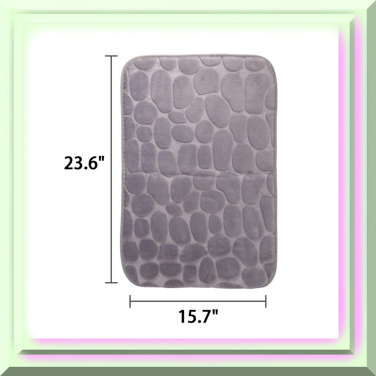 Memory Foam Bath Mat Light Gray 15.7"x23.6"