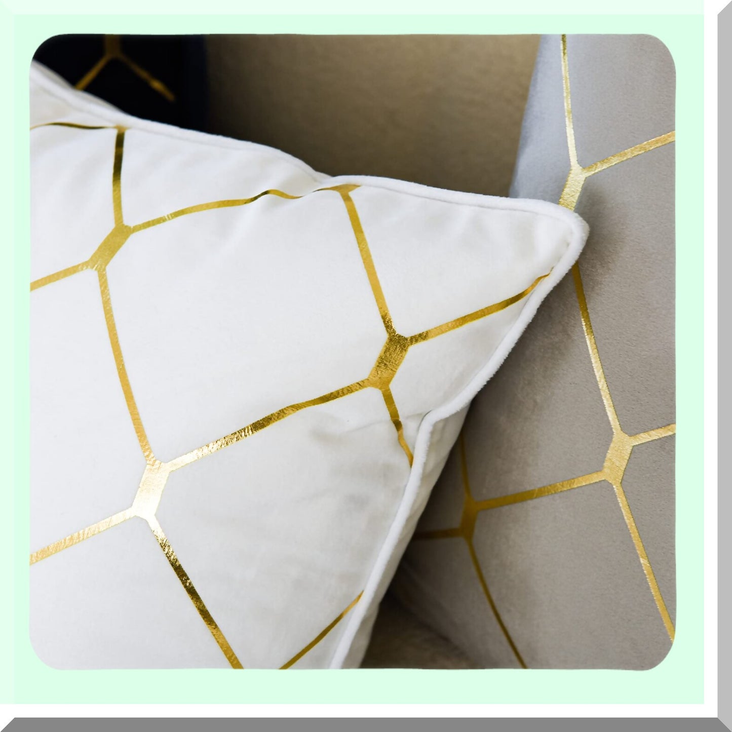 Luxury Velvet Gold Pillow Covers - Set of 2 Decorative Cushion Cases for Couch Sofa Home Decor - White 18x18 Inch - Soft & Stylish Accent Pillows