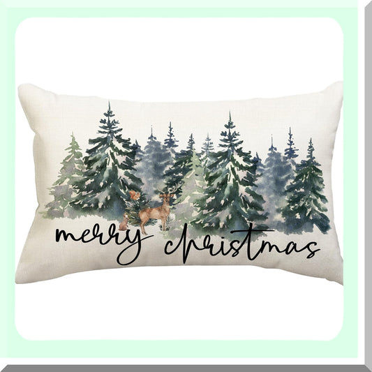 Winter Forest Farmhouse Pillow Covers Set of 2 12x20