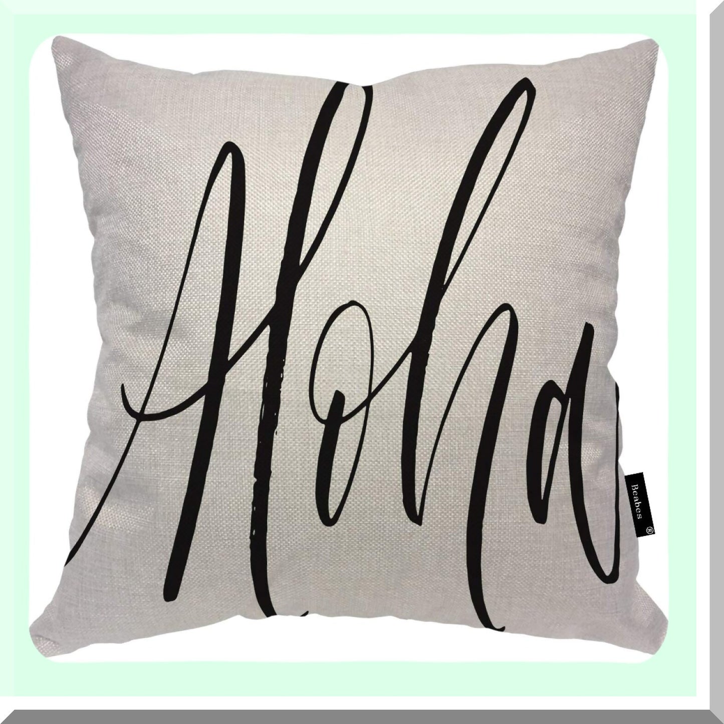 Hawaii Ink Brush Abstract Pillowcase - Modern Aloha Hello Hi Word Square Cover for Home Decor - Cotton Linen 18x18 Inch - Men Women Boys Girls