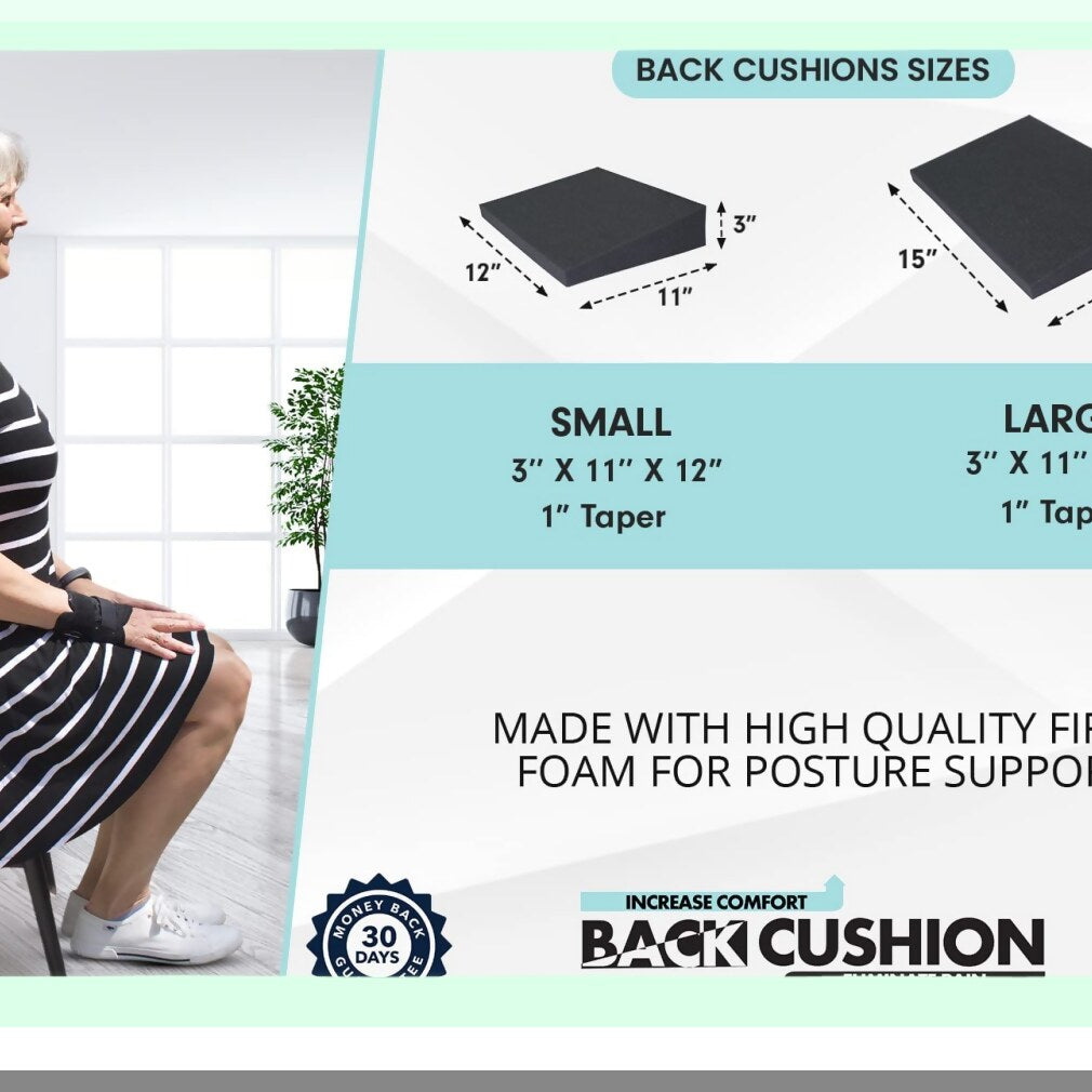ErgoLift Back Support Wedge - Large Size for Stress Relief, Posture Correction, and Comfort in Chair or Car - Orthopedic Cushion for Back Pain Relief