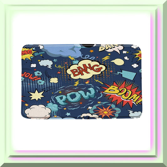 Superhero Comic Bath Mat with Speech Prints