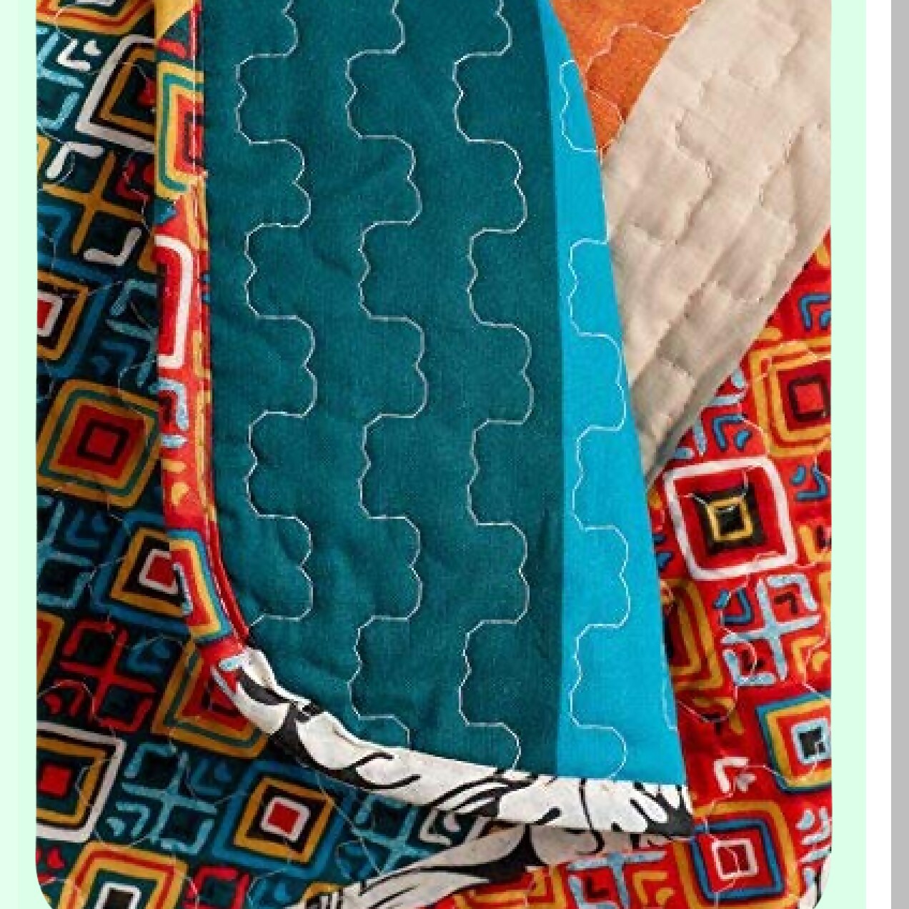 Boho Bliss Reversible Throw - Colorful Striped Bohemian Blanket, 60x50, Turquoise & Tangerine
