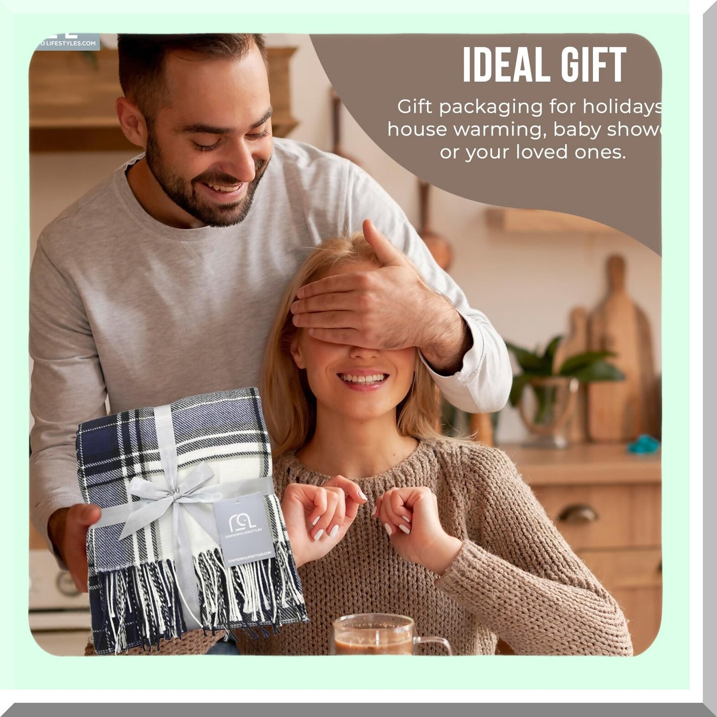 CozyPlaid Ultra-Soft Throw Blanket - Lightweight 50x60, Perfect for Living Room, Couch, and Gifts for Him