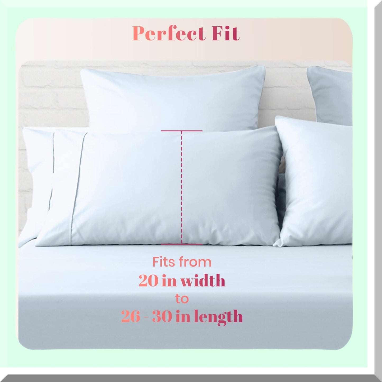 Luxury Cotton Sateen Pillowcase Set - 1000 Thread Count Soft Breathable Pillow Covers - Light Blue 2 Pc Pillowcase - Extra Long Staple Cotton